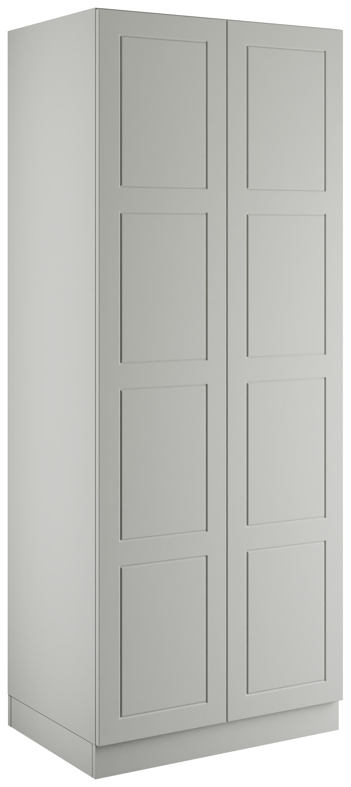 Bramham Light Grey Double Wardrobe with Single Rail & Internal Drawers - 900 x 2260 x 608mm