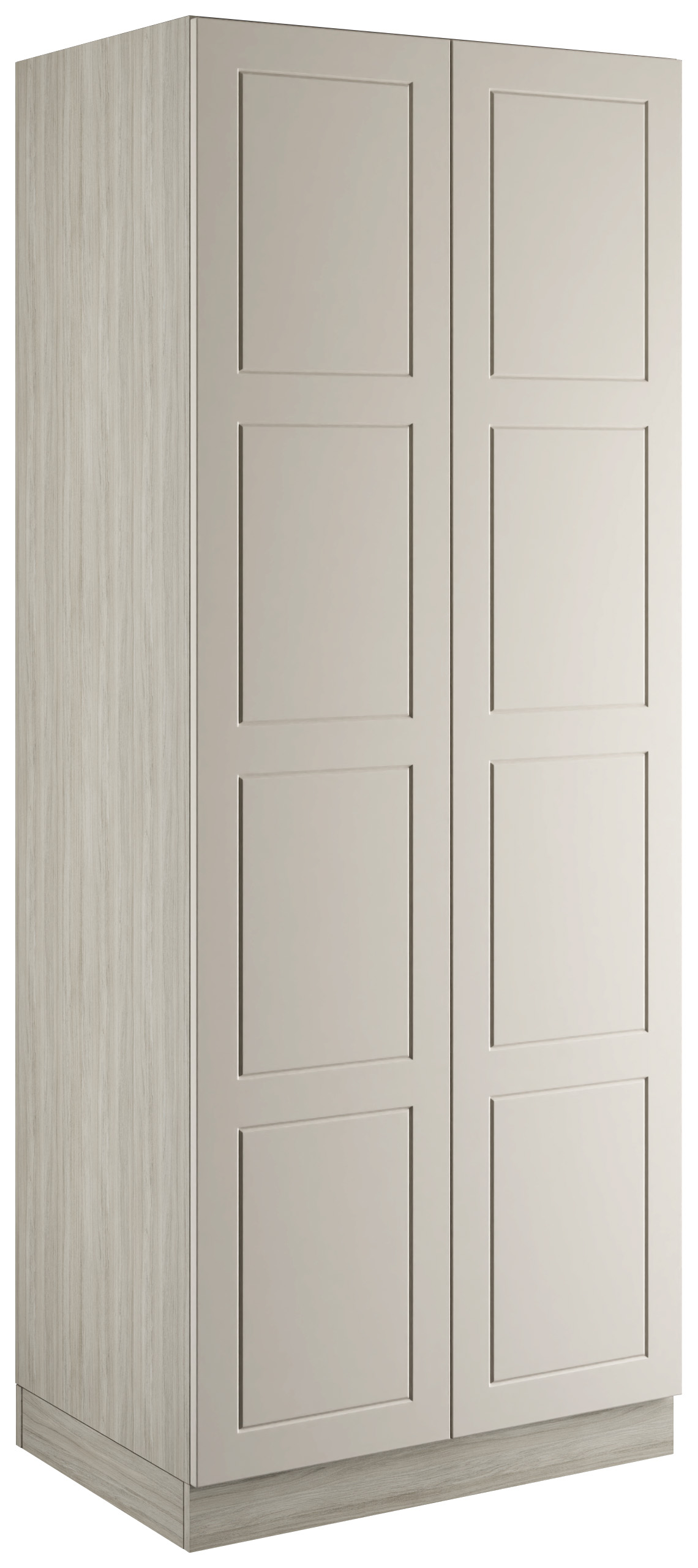 Bramham Taupe Grey Double Wardrobe with Single Rail