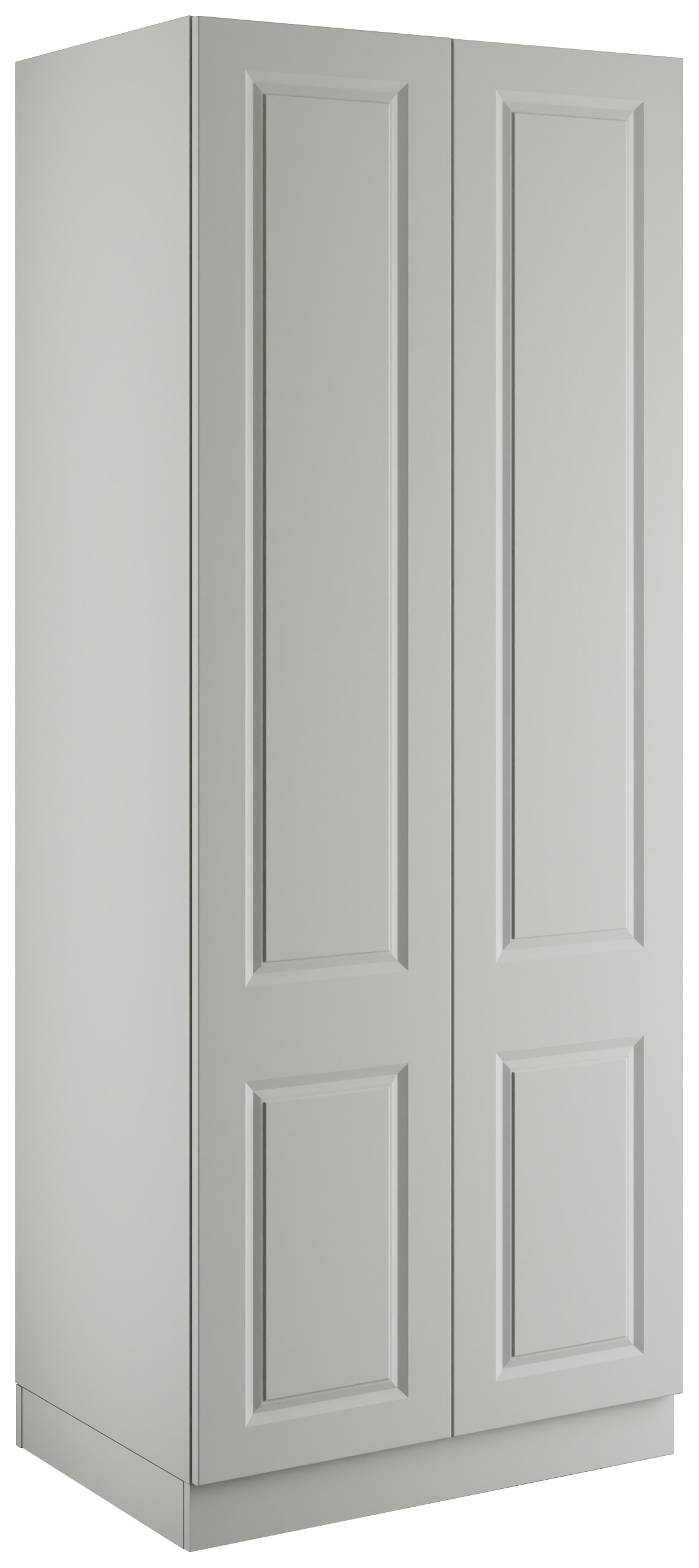 Harrogate Light Grey Double Wardrobe with Single Rail & Internal Drawers - 900 x 2260 x 608mm