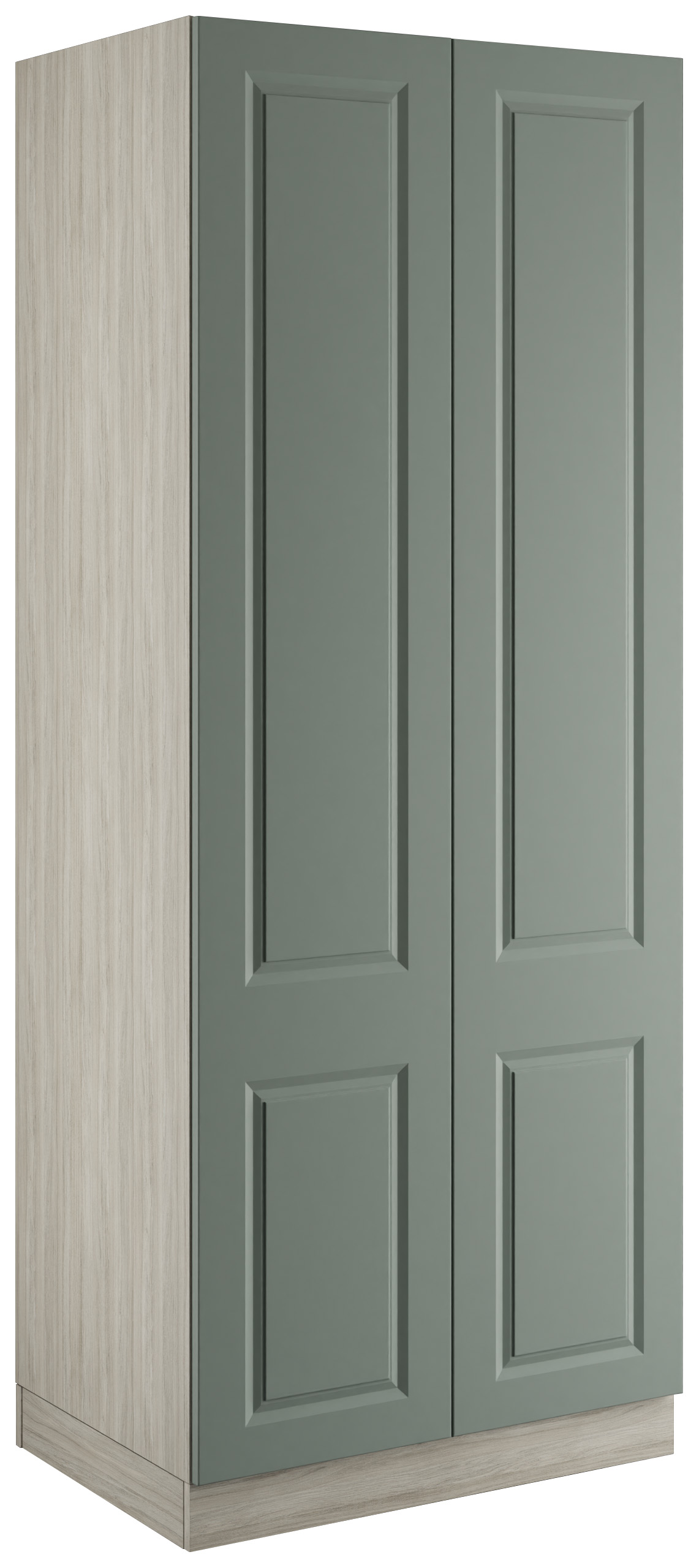 Harrogate Sage Green Double Wardrobe with Single Rail & Internal Drawers - 900 x 2260 x 608mm