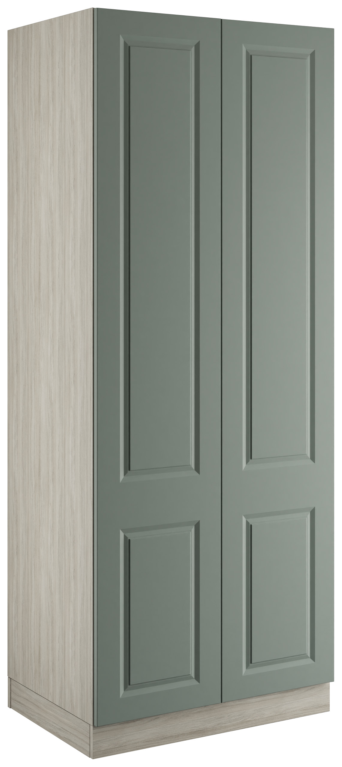 Harrogate Sage Green Double Wardrobe with Shelves - 900 x 2260 x 608mm