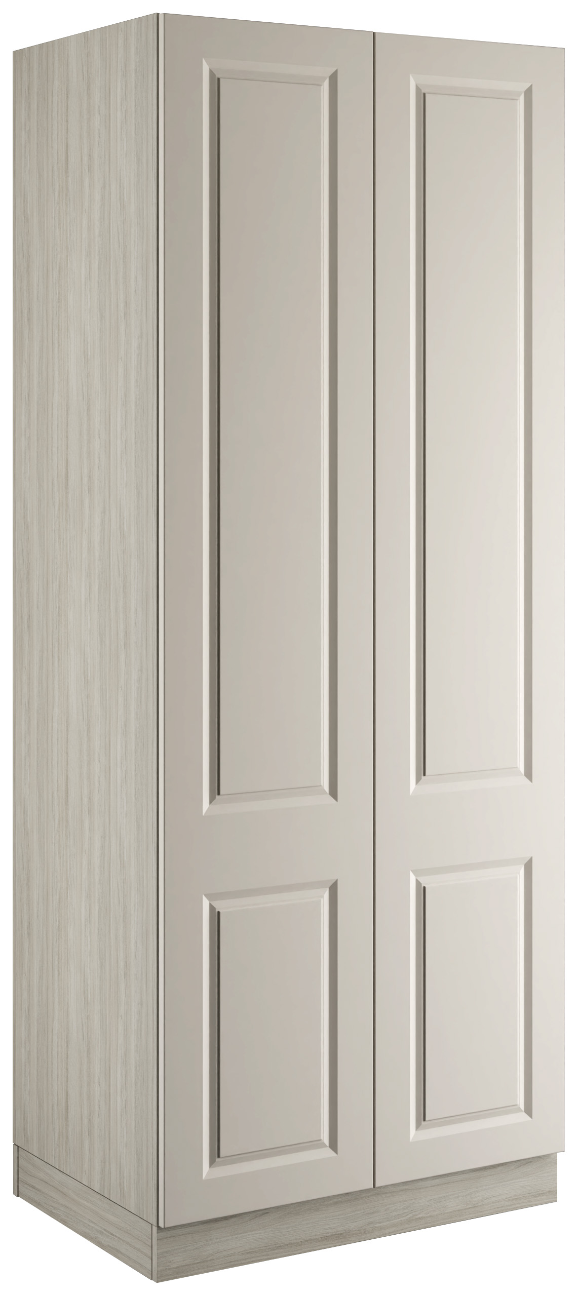 Harrogate Taupe Grey Double Wardrobe with Single Rail & Shelves - 900 x 2260 x 608mm