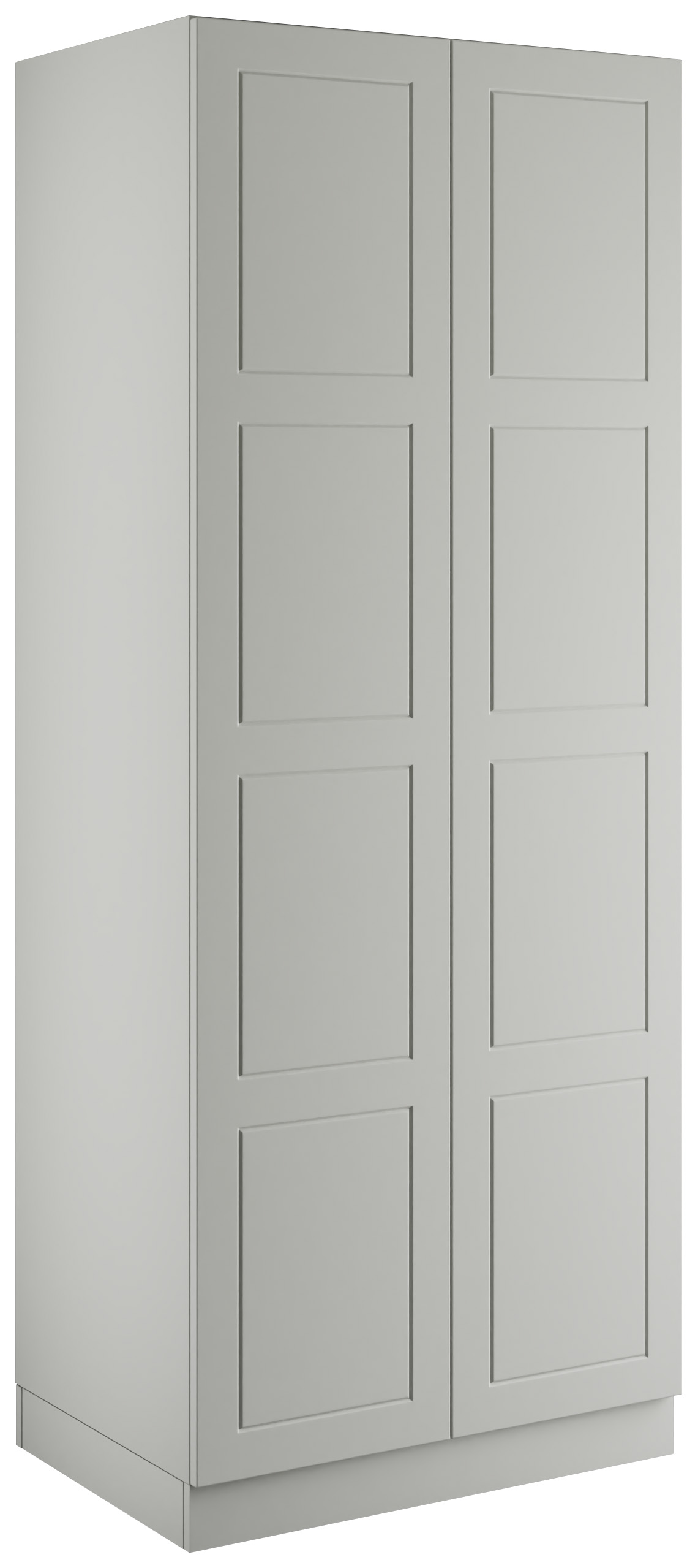 Bramham Light Grey Double Wardrobe with Single Rail & Shelves - 900 x 2260 x 608mm