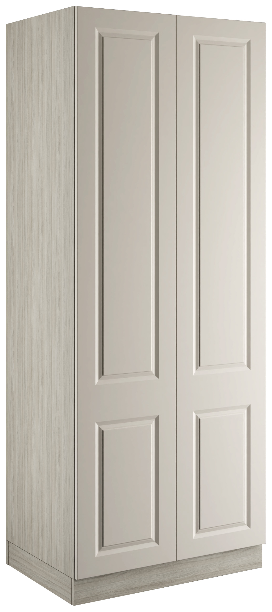 Harrogate Taupe Grey Double Wardrobe with Single Rail & Internal Drawers - 900 x 2260 x 608mm
