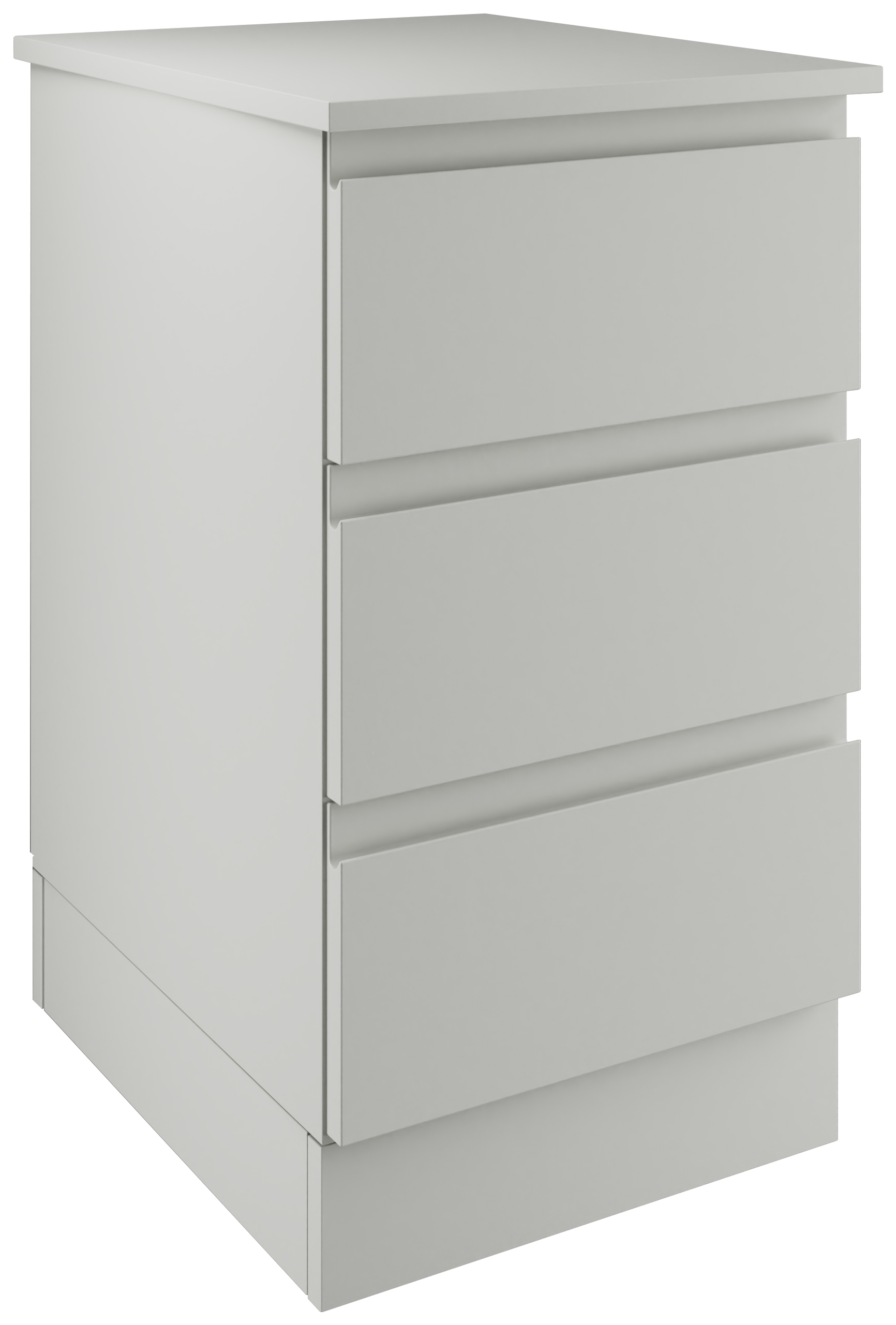 Boston Matt Light Grey Single Chest with 3 Drawers - 420 x 730 x 520mm