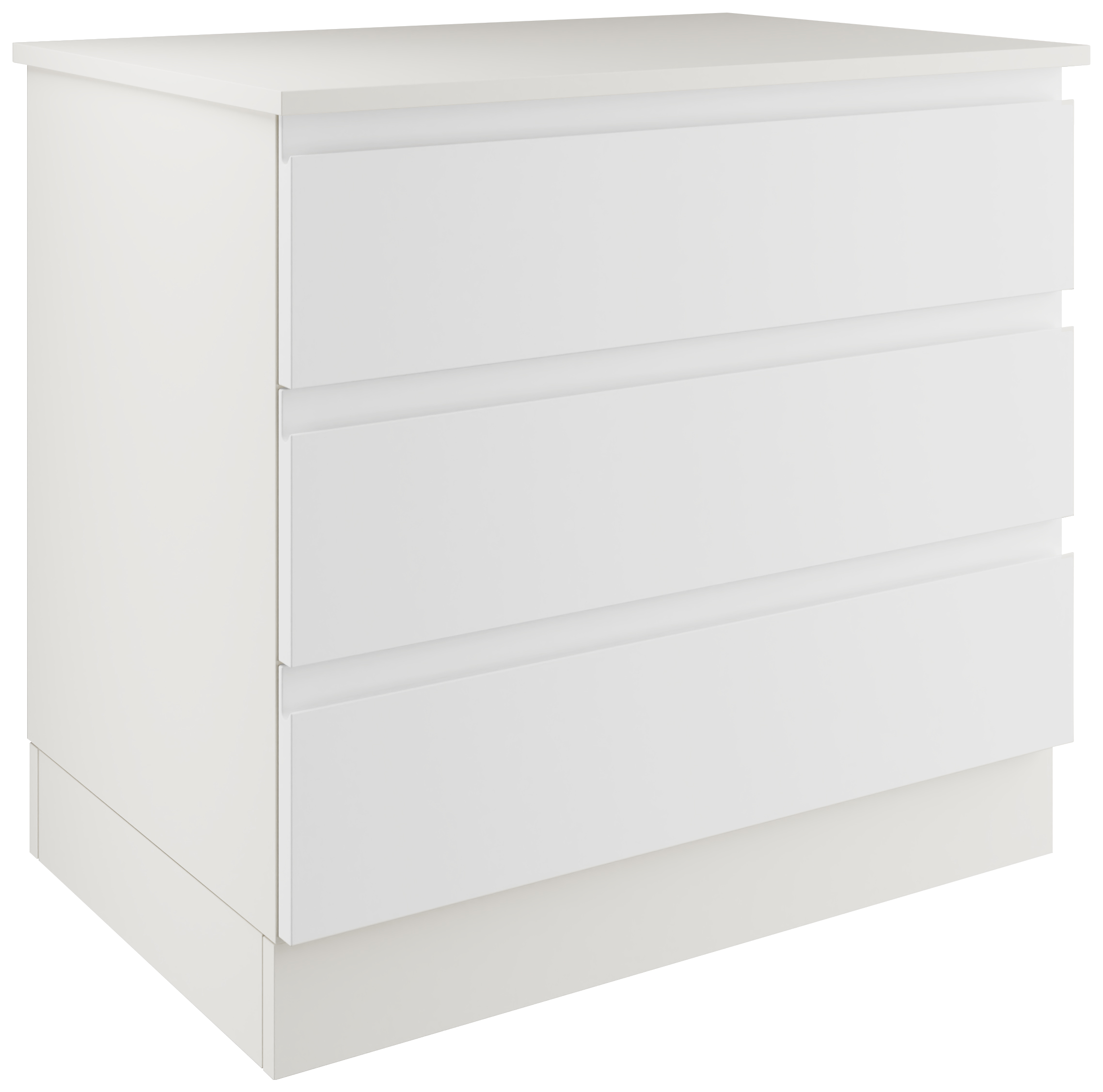 Boston Matt White Double Chest with 3 Drawers - 820 x 730 x 520mm