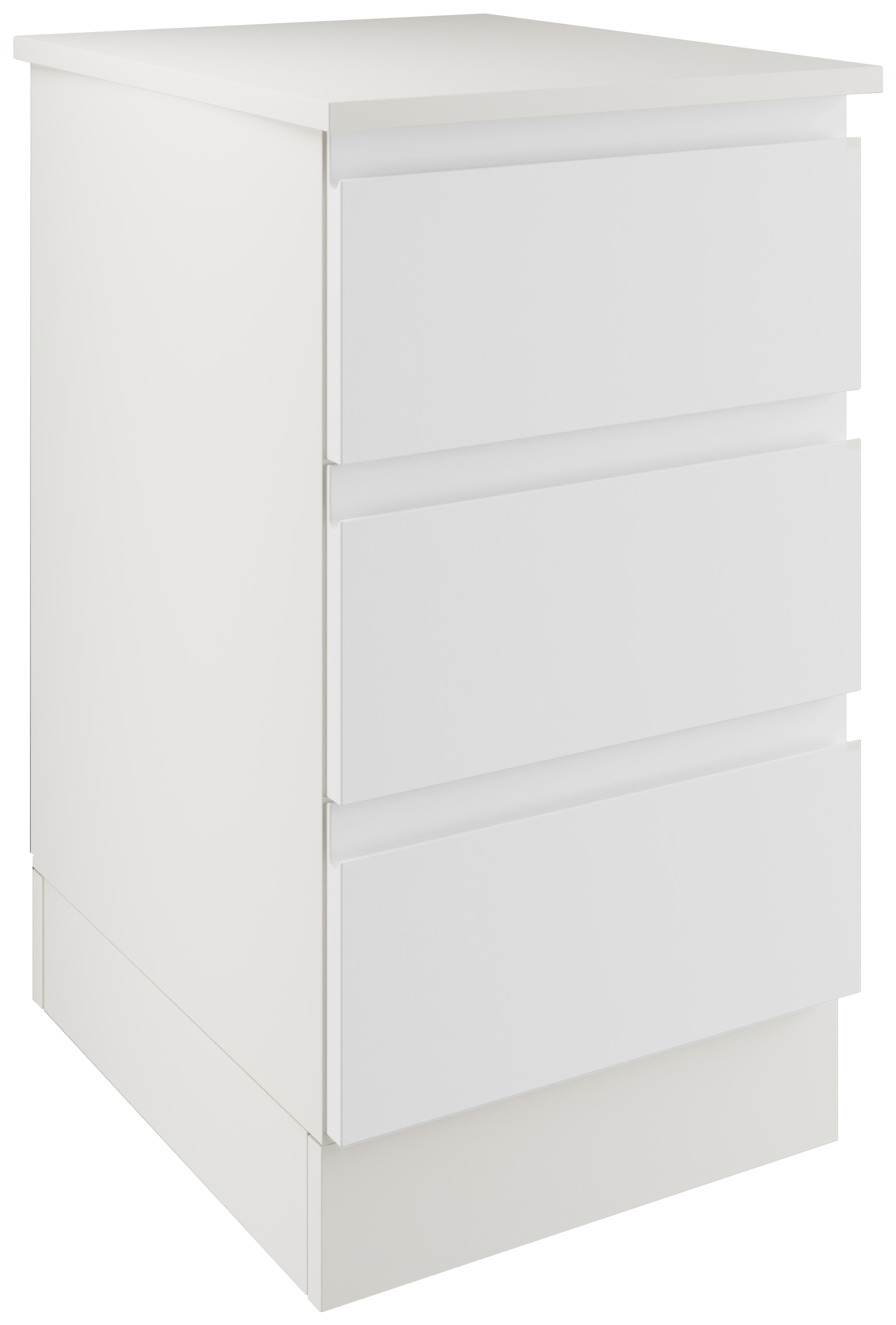 Boston Matt White Single Chest with 3 Drawers - 420 x 730 x 520mm