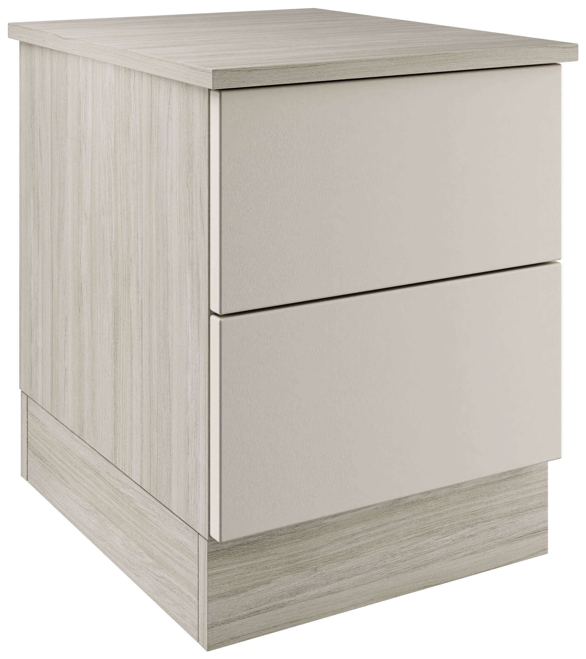 Harrogate & Bramham Taupe Grey Bedside Chest with 2 Drawers - 420 x 527 x 520mm