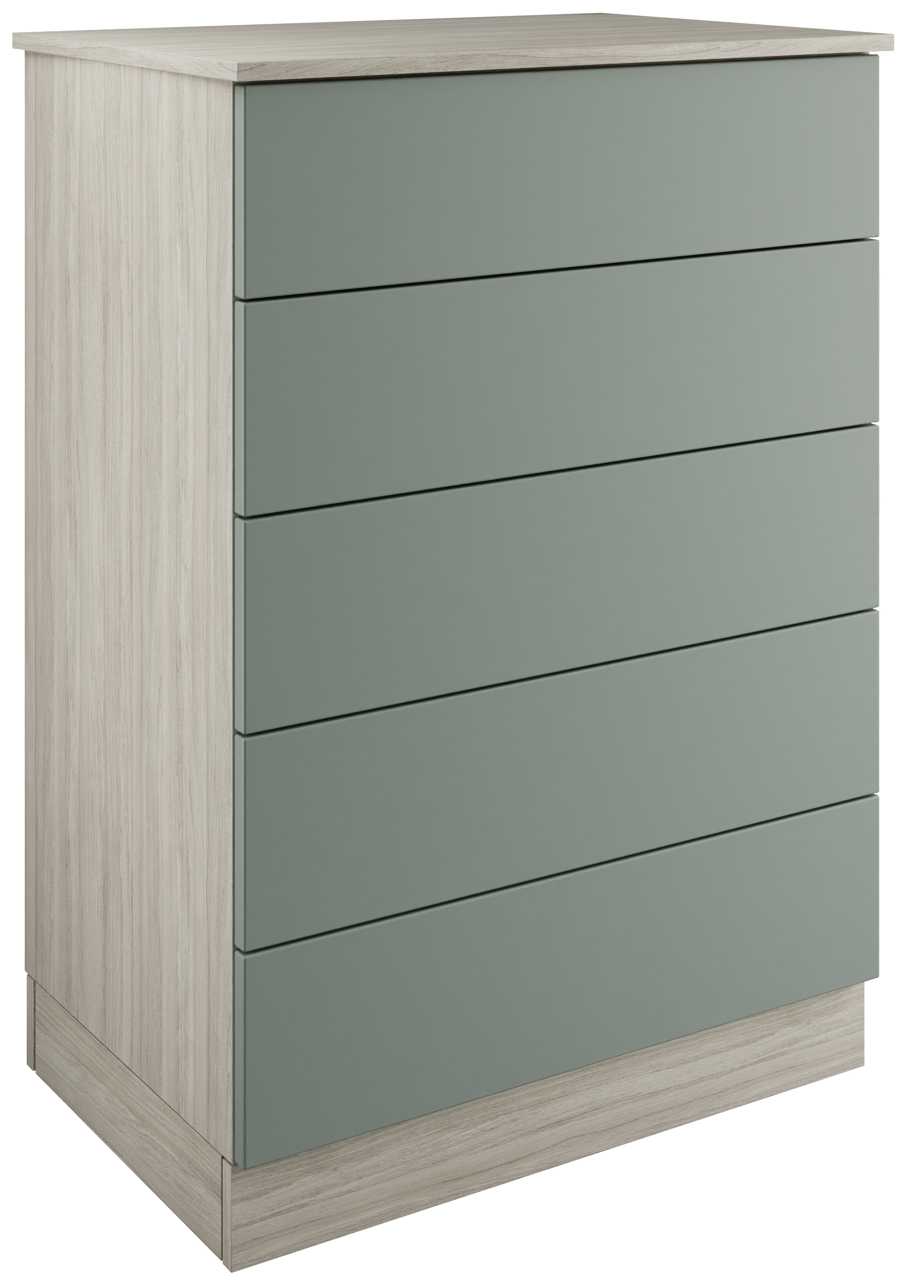 Harrogate & Bramham Sage Green Tallboy Chest with 5 Drawers - 820 x 1136 x 520mm