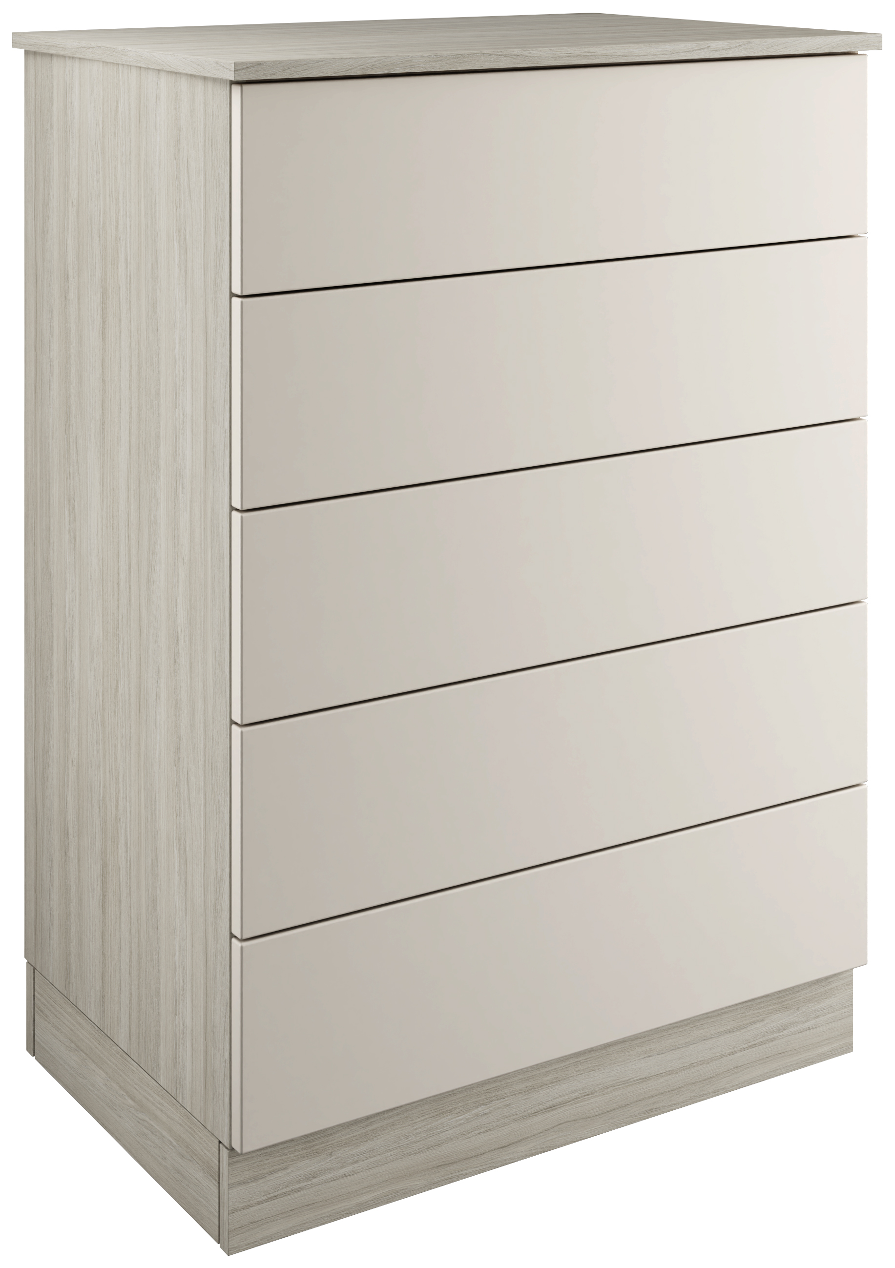 Harrogate & Bramham Taupe Grey Tallboy Chest with 5 Drawers - 820 x 1136 x 520mm