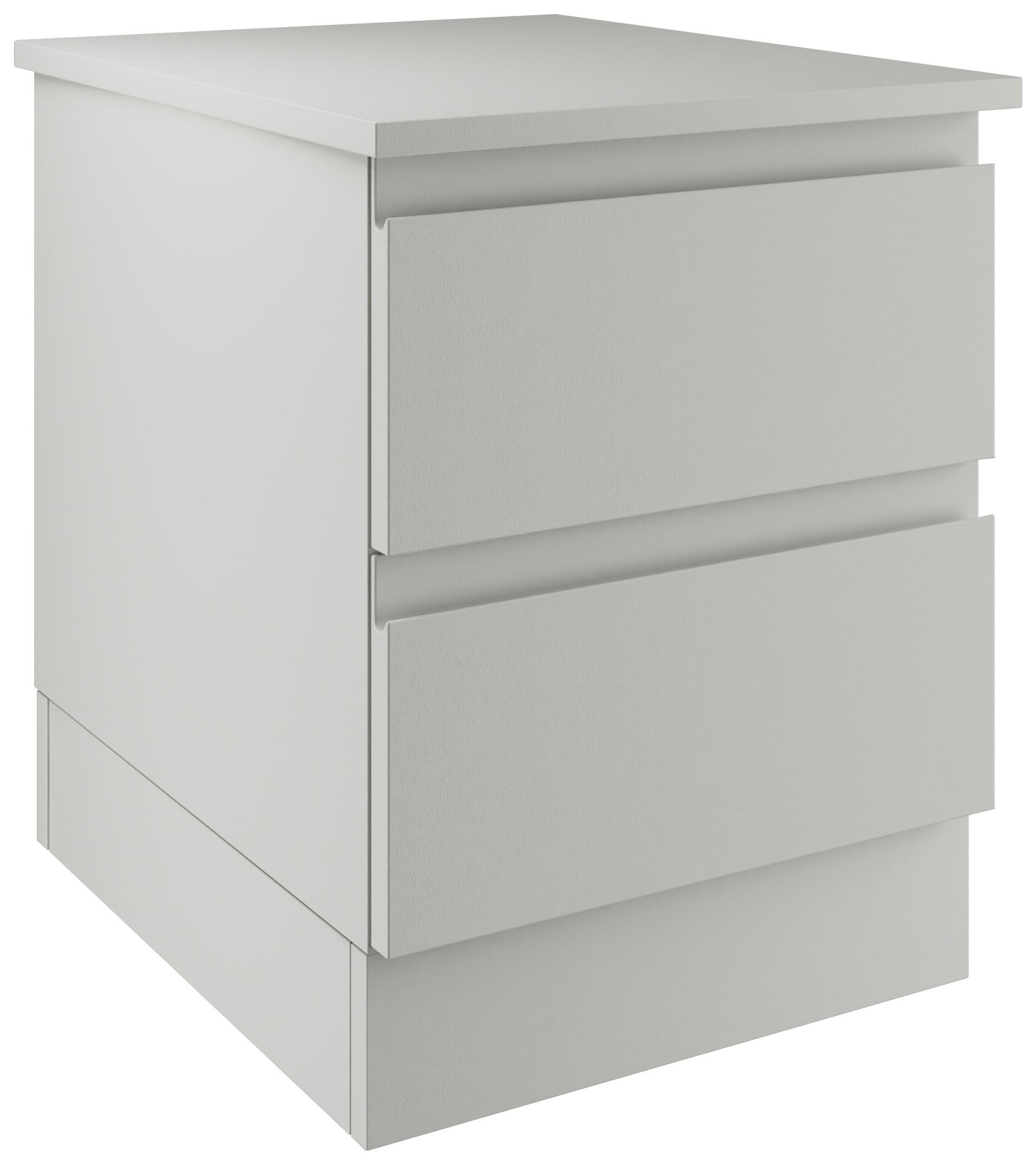 Boston Matt Light Grey Bedside Chest with 2 Drawers - 420 x 527 x 520mm