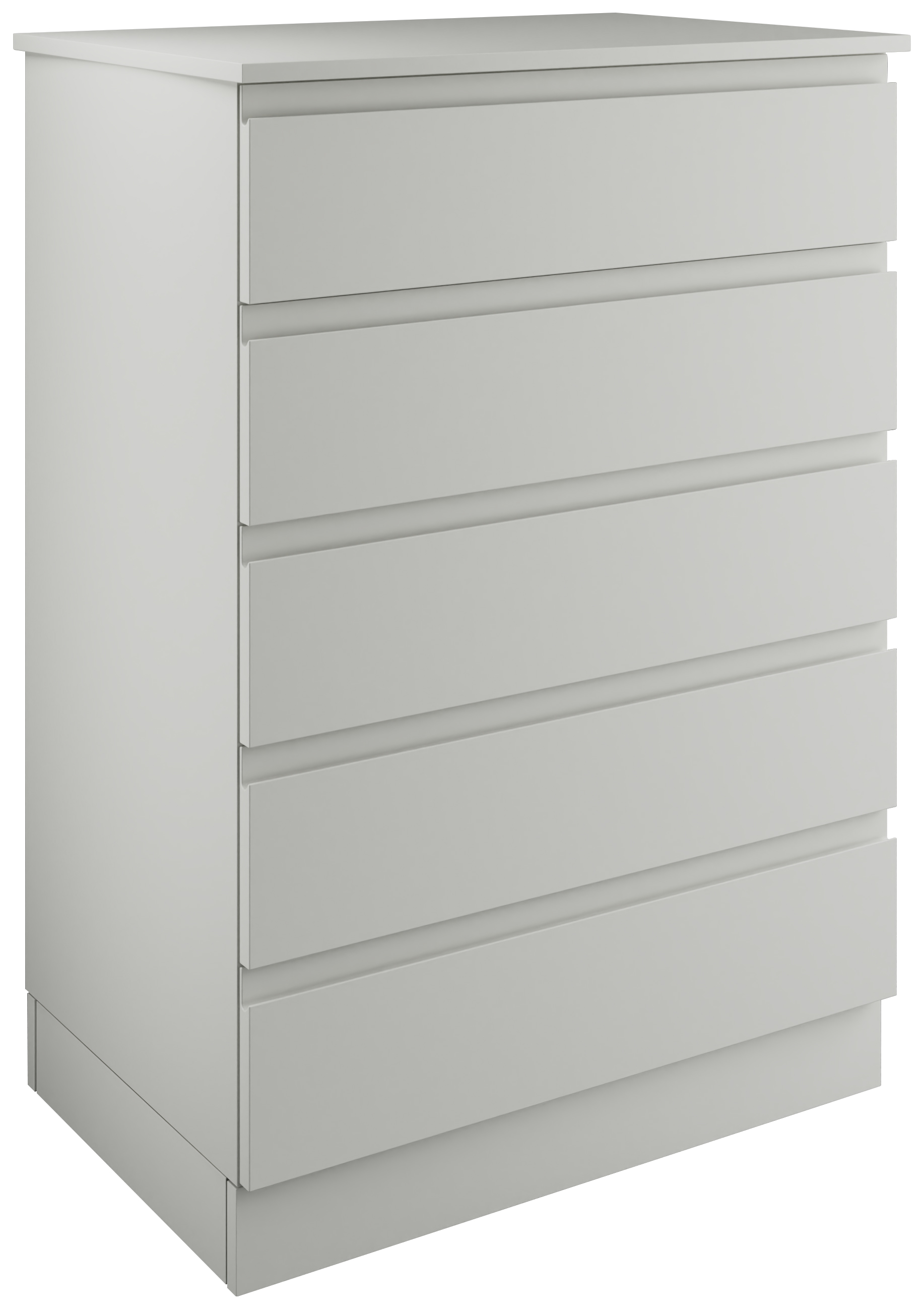 Boston Matt Light Grey Tallboy Chest with 5 Drawers - 820 x 1136 x 520mm