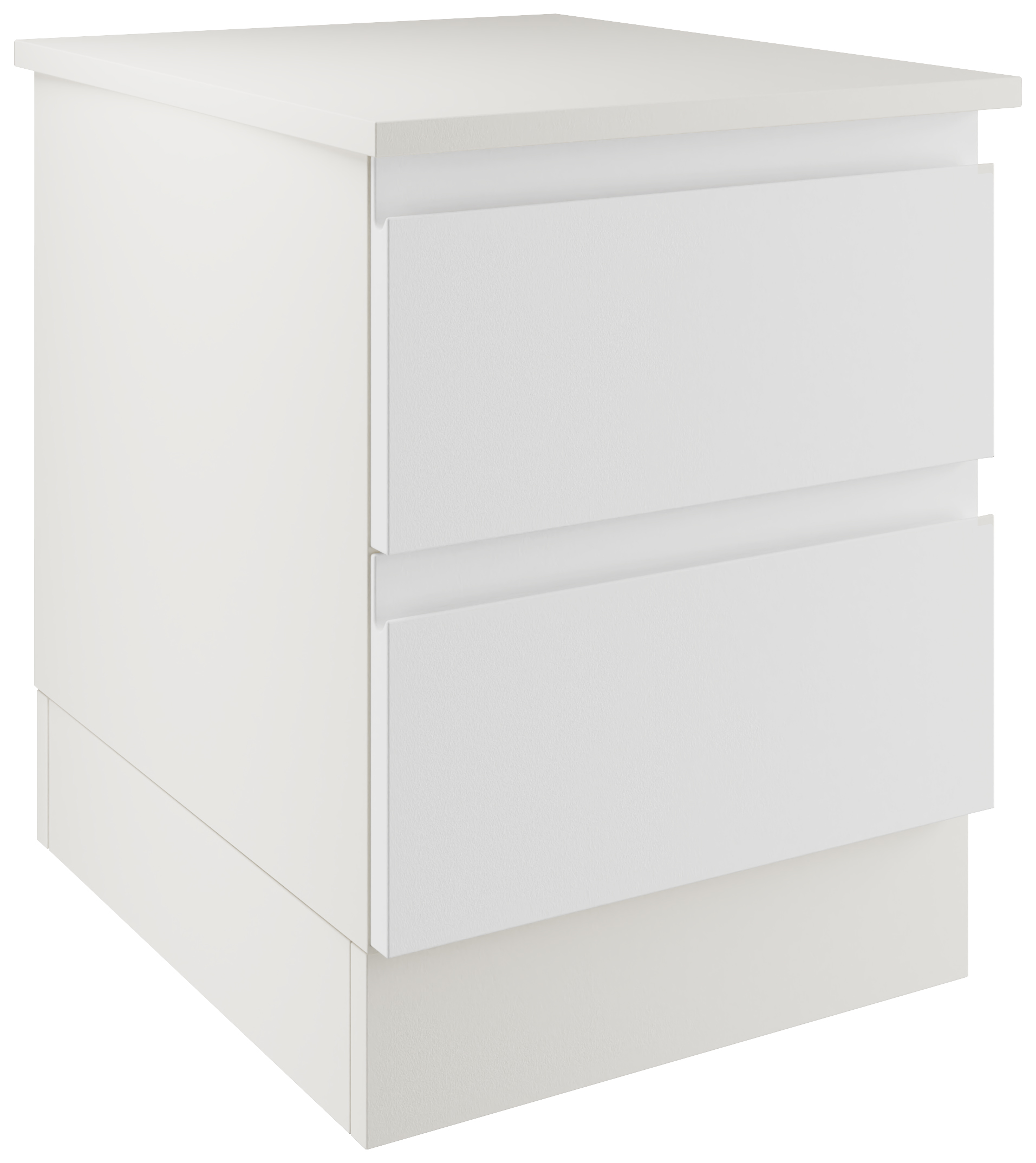 Boston Matt White Bedside Chest with 2 Drawers - 420 x 527 x 520mm