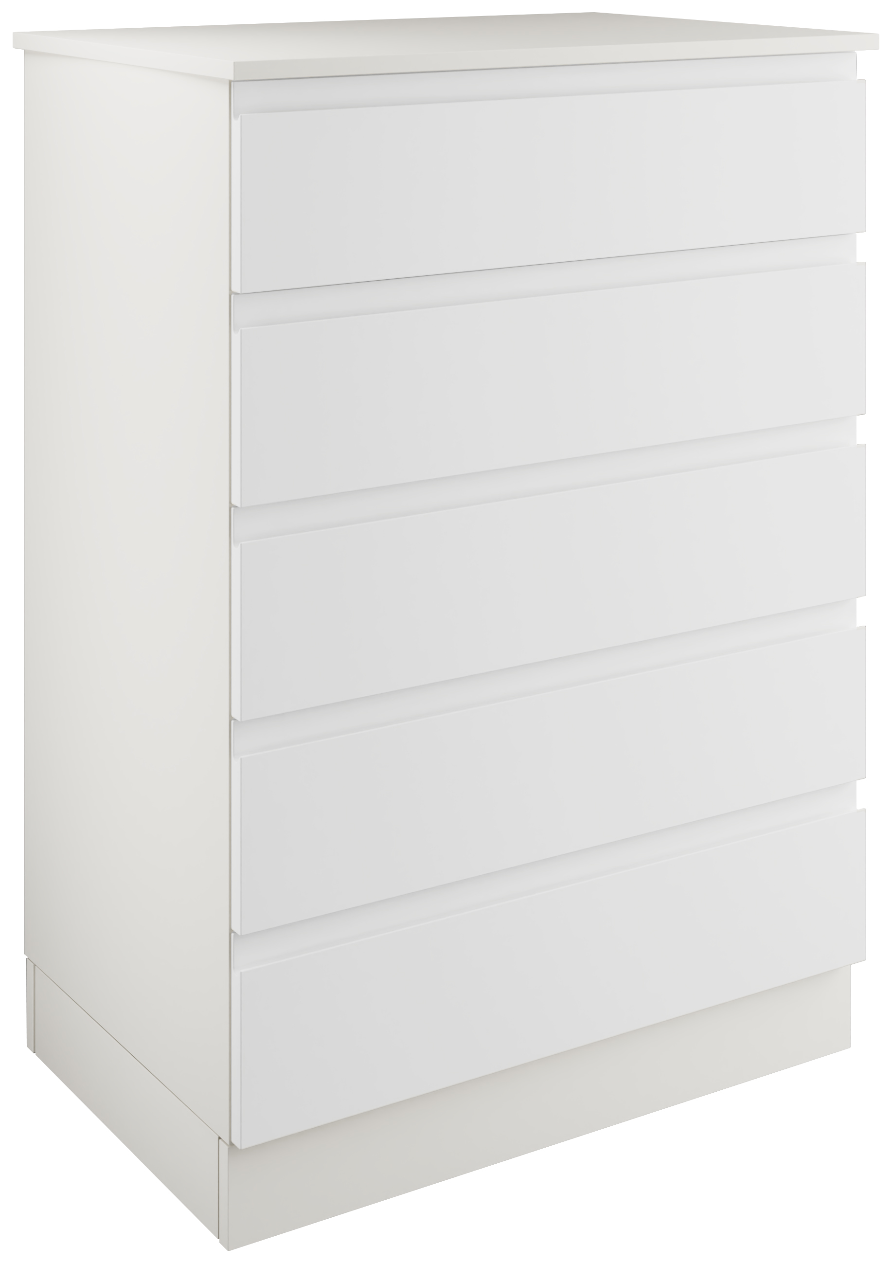 Boston Matt White Tallboy Chest with 5 Drawers - 820 x 1136 x 520mm