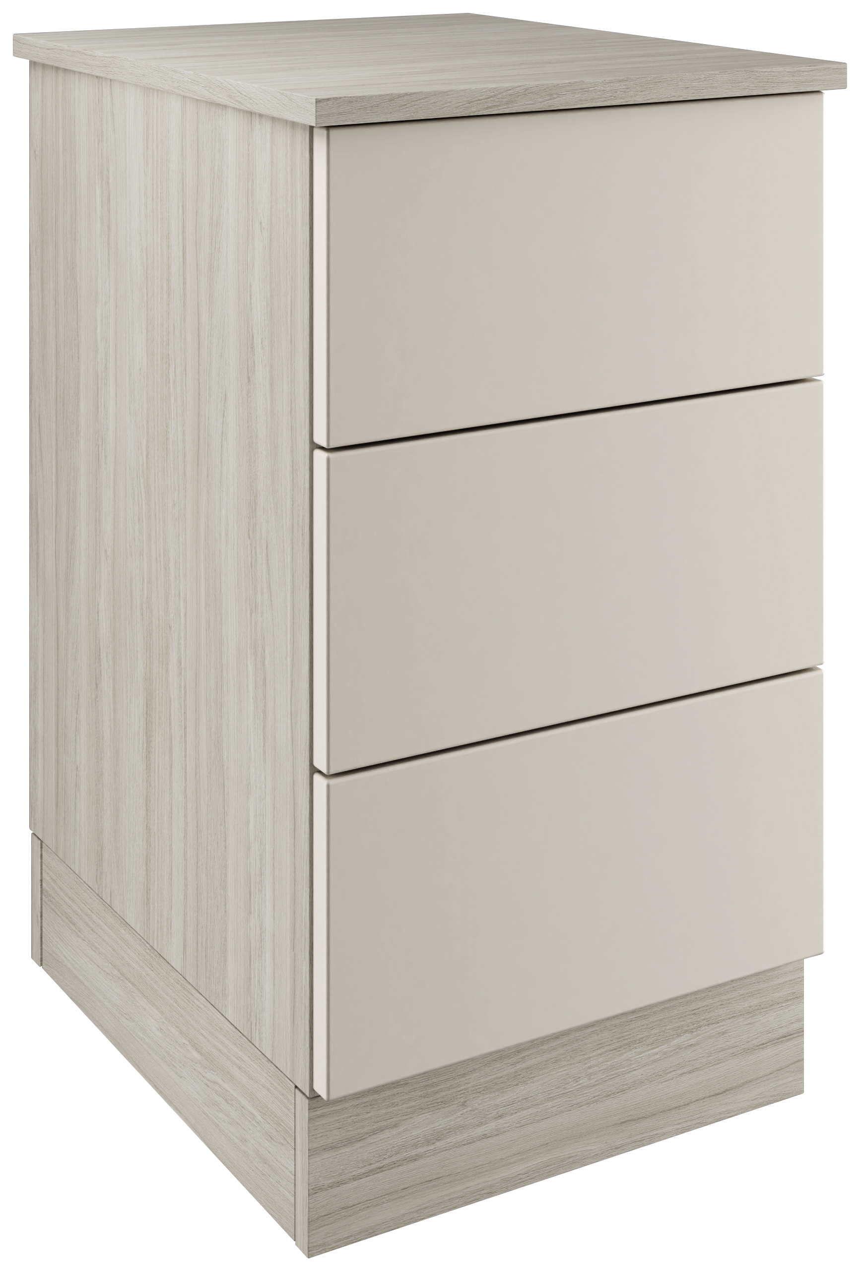 Harrogate & Bramham Taupe Grey Single Chest with 3 Drawers - 420 x 730 x 520mm