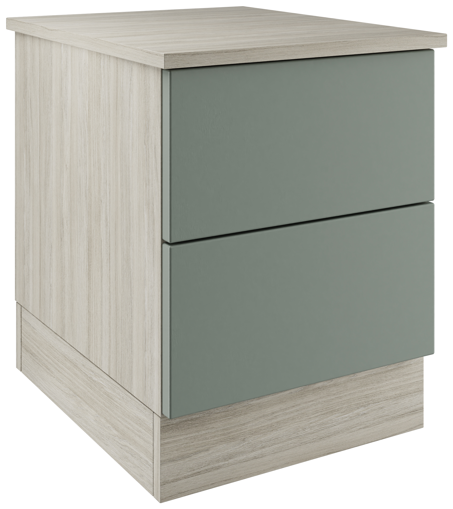 Harrogate & Bramham Sage Green Bedside Chest with 2 Drawers - 420 x 527 x 520mm