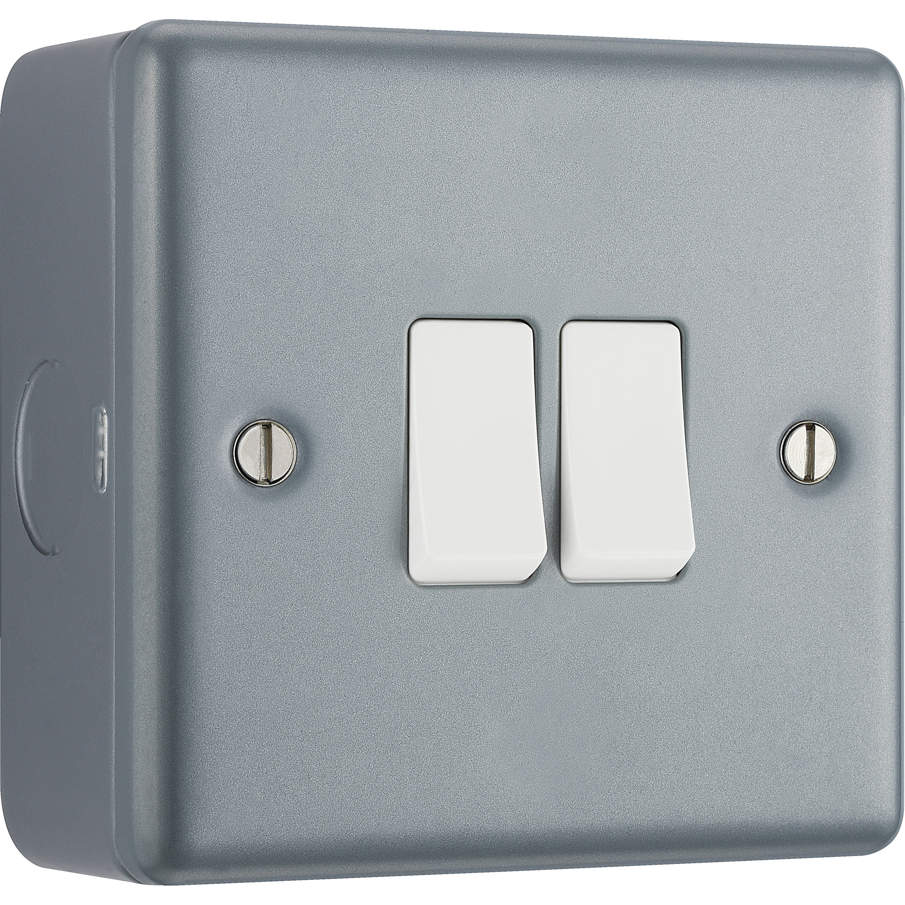 BG Metal Clad 20A 16AX 2 Way Double Light Switch