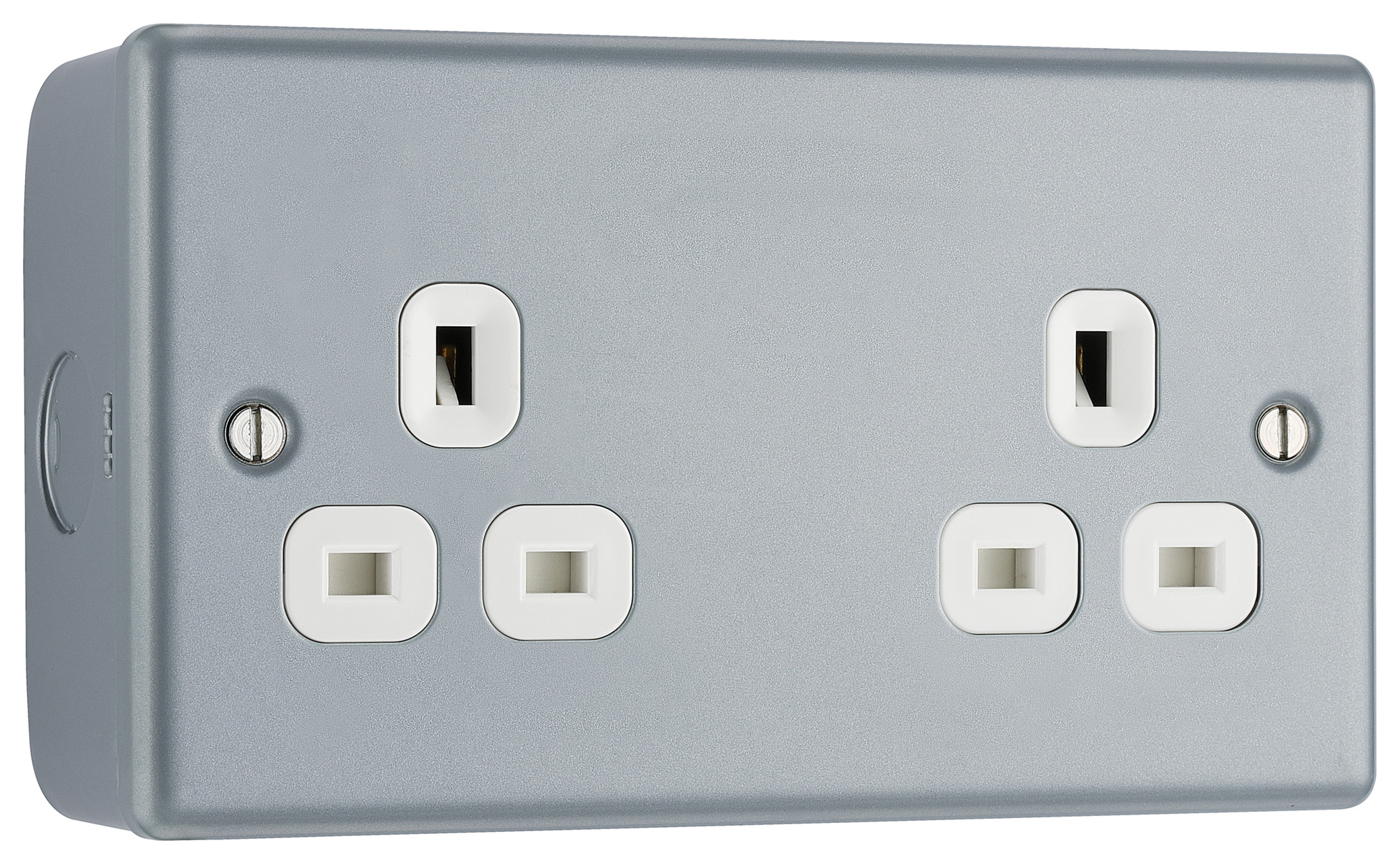 BG Metal Clad 13A Double Unswitched Power Socket