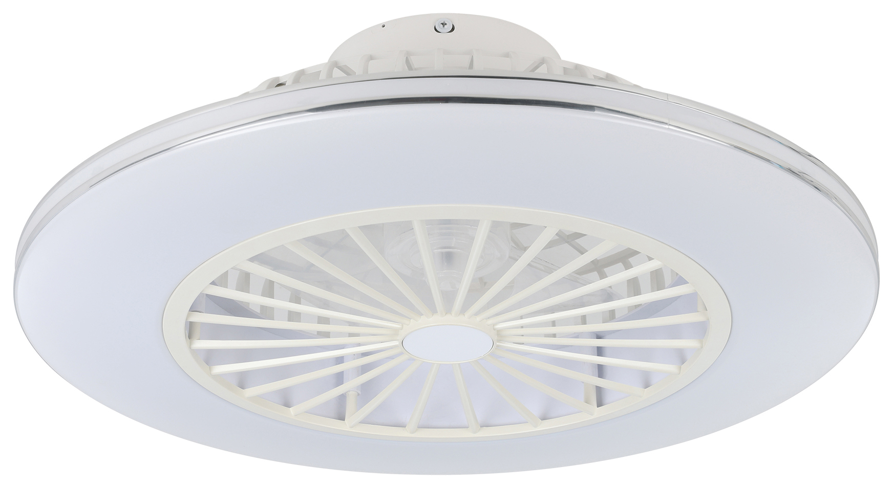 Eglo Lovisca White & Silver Ceiling Fan with Light