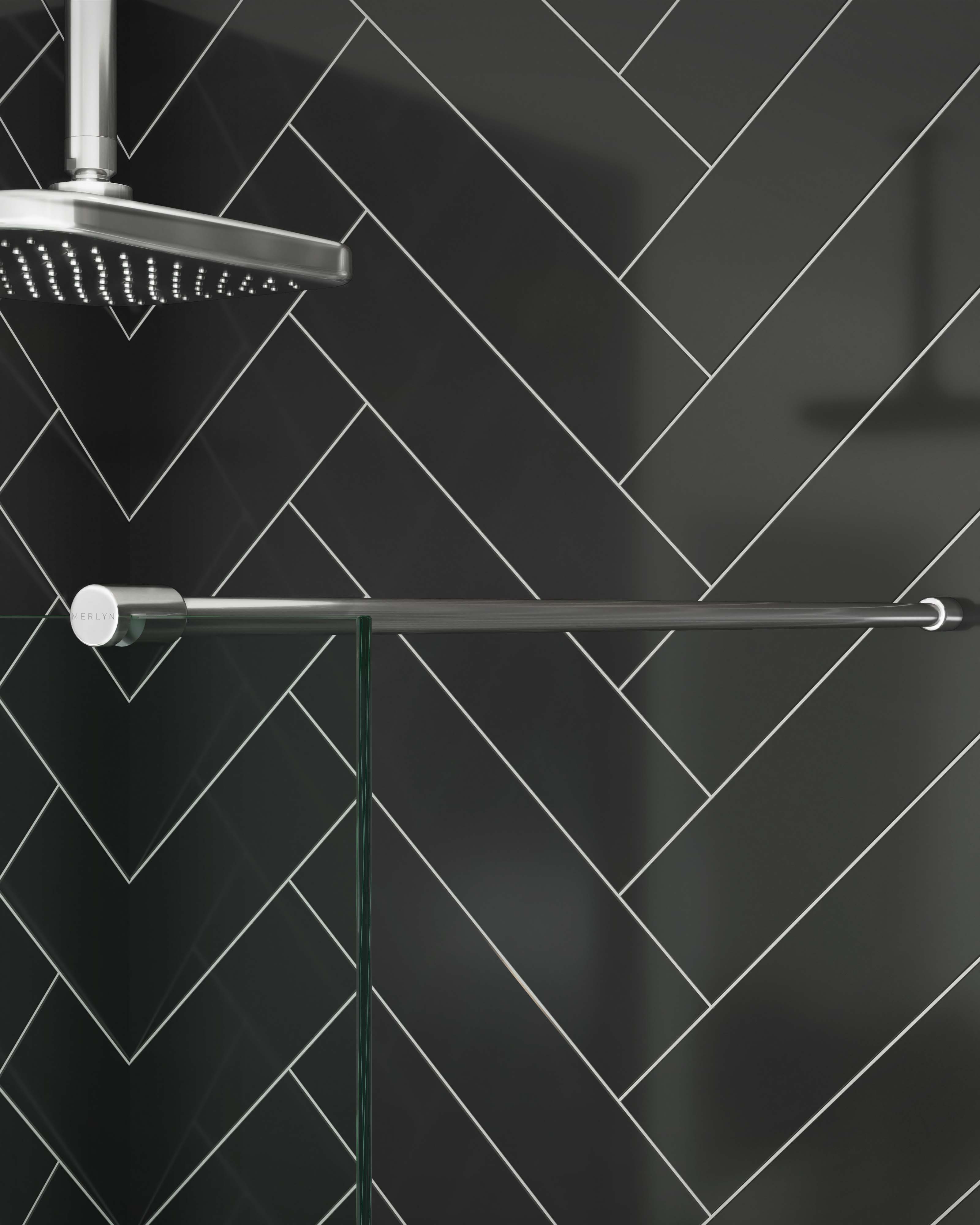 Nexa By Merlyn 1m Round Bracing Bar for 8mm Frameless Wetroom Shower Screens - Chrome