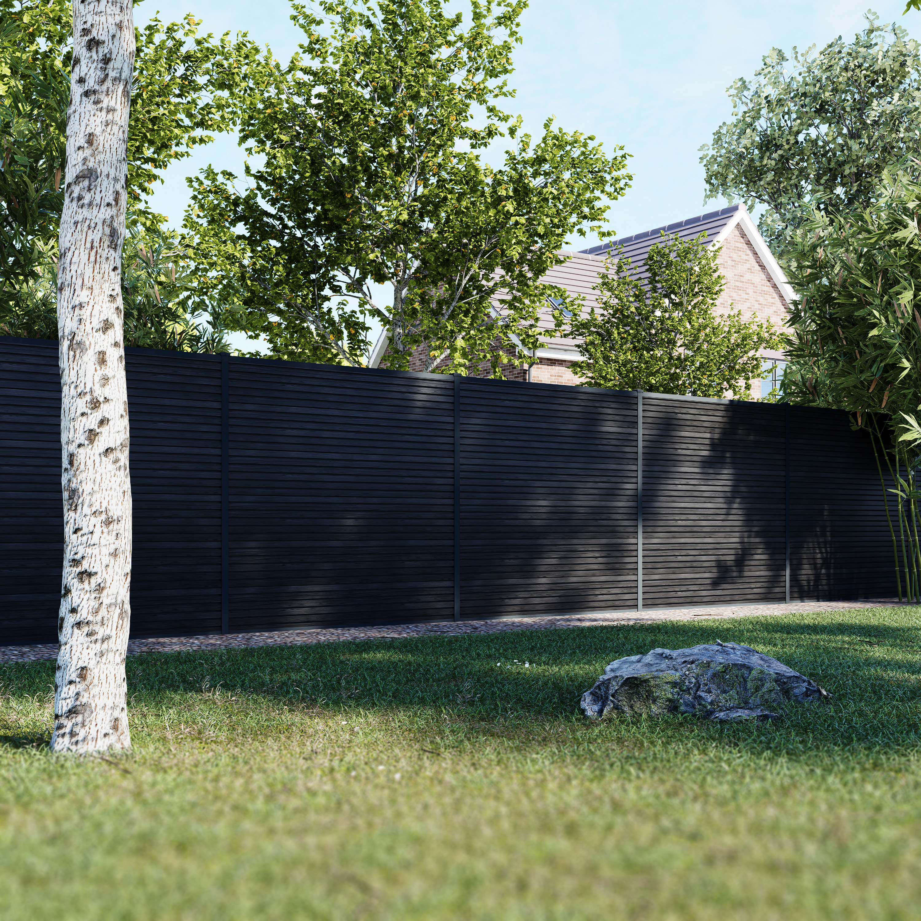 DuraPost URBAN Charcoal & Anthracite Composite Fence Panel