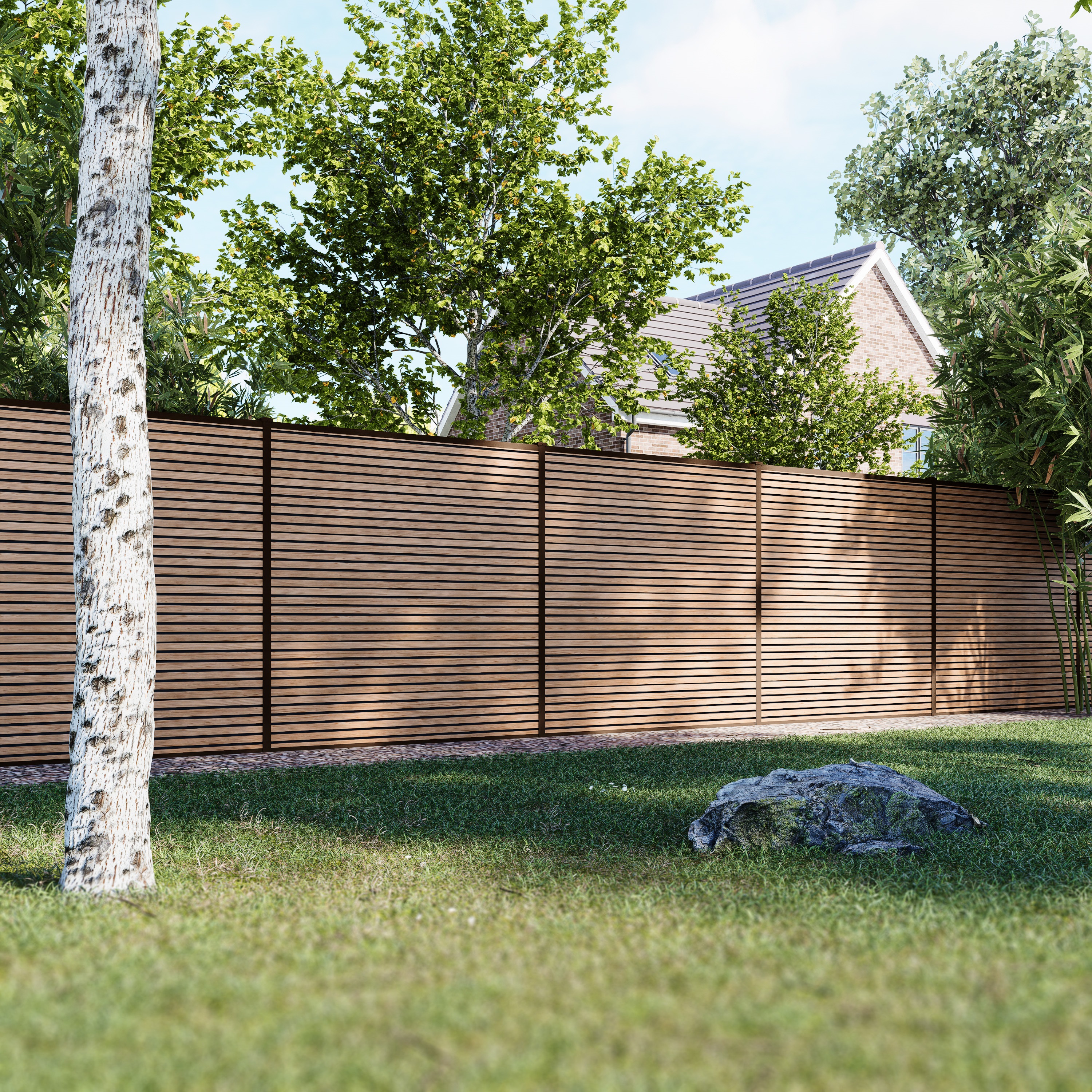 DuraPost URBAN Natural & Sepia Brown Composite Fence Panel Multi-Pack - 6 x 6ft
