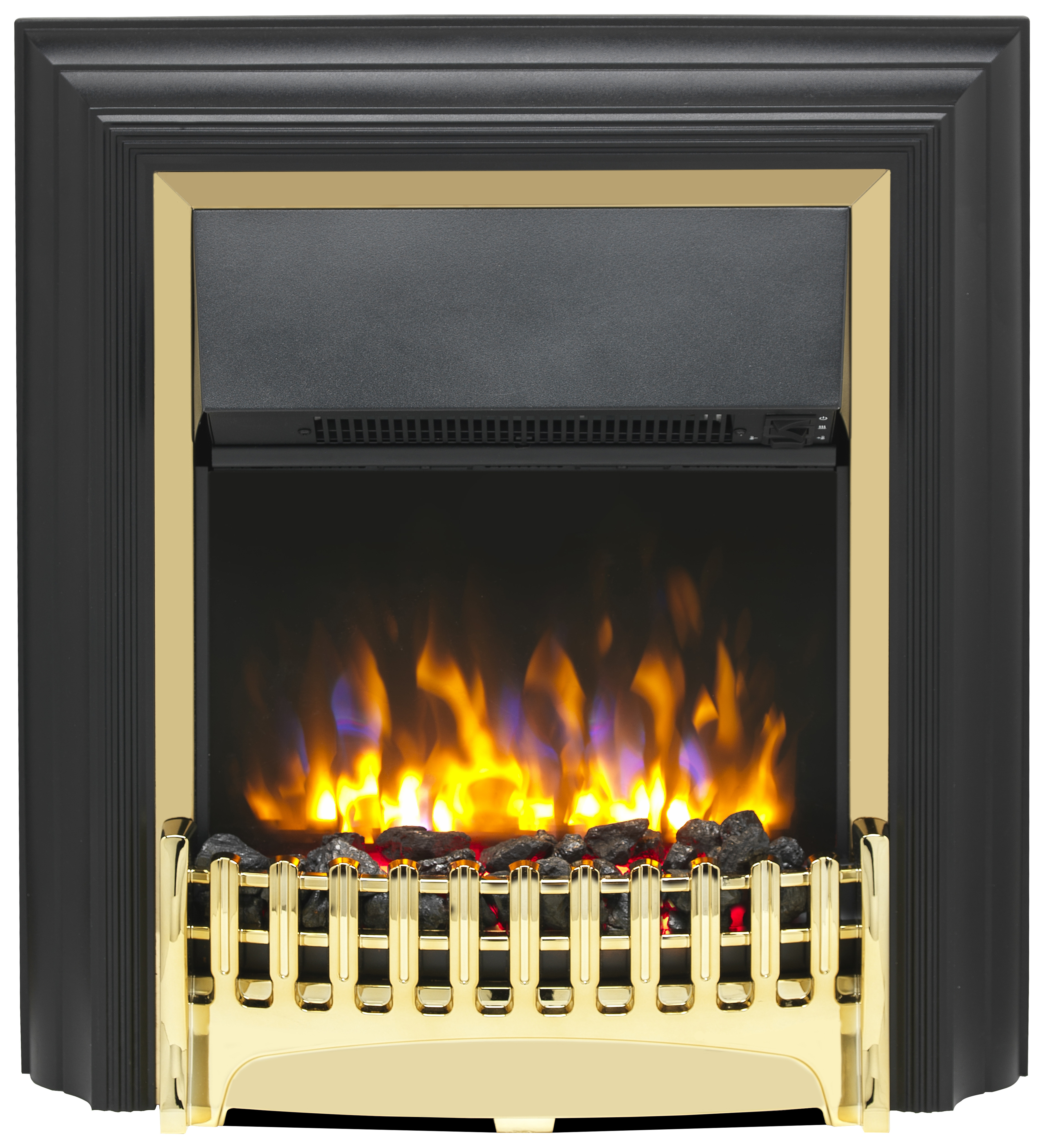 Dimplex Kingsley Deluxe Brass Optiflame Freestanding Electric Fire