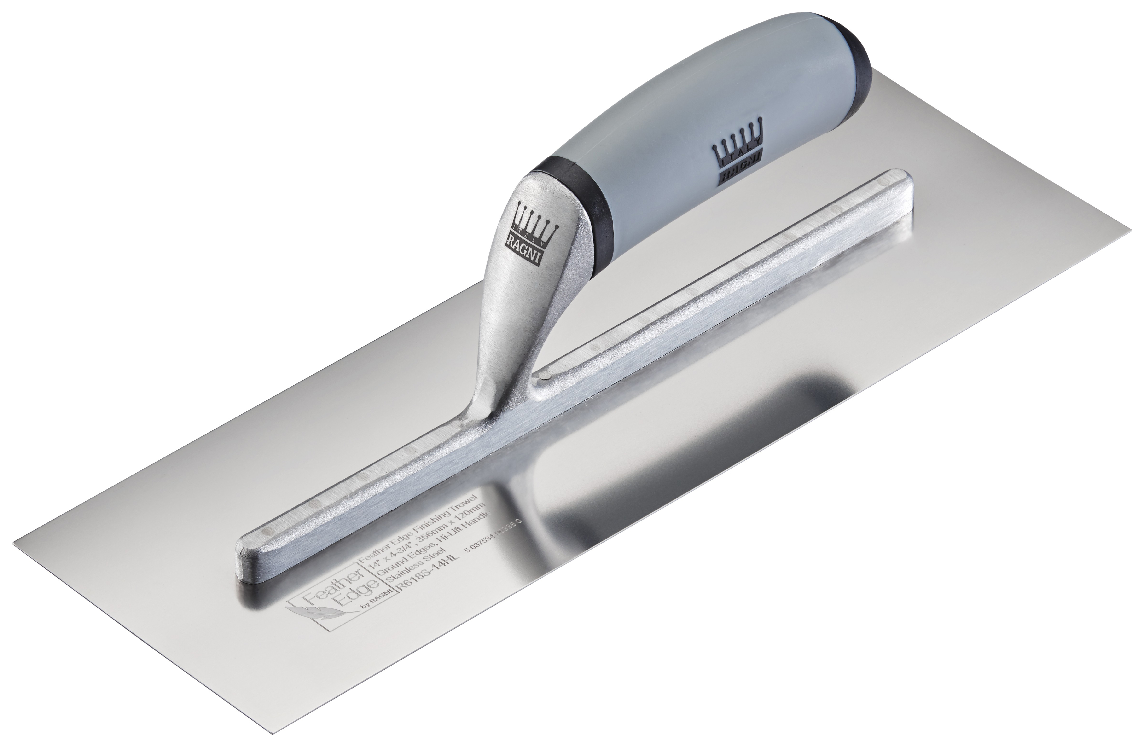 Ragni R618S-16HL Feather Edge Stainless Steel Finishing Trowel - 16"