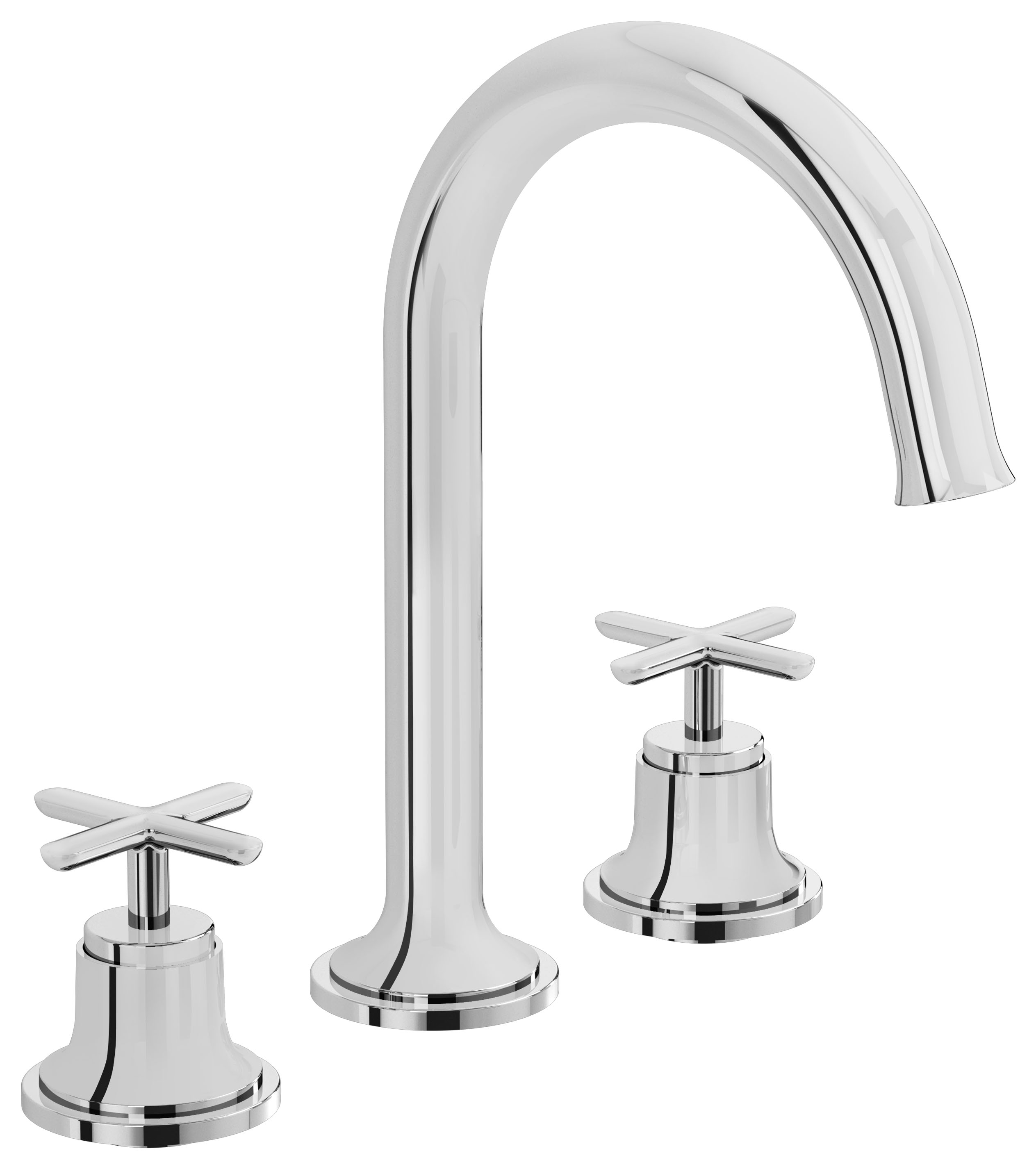 VitrA Origin Deck Mounted Classic 3 Tap Hole Basin Mixer Tap - Chrome