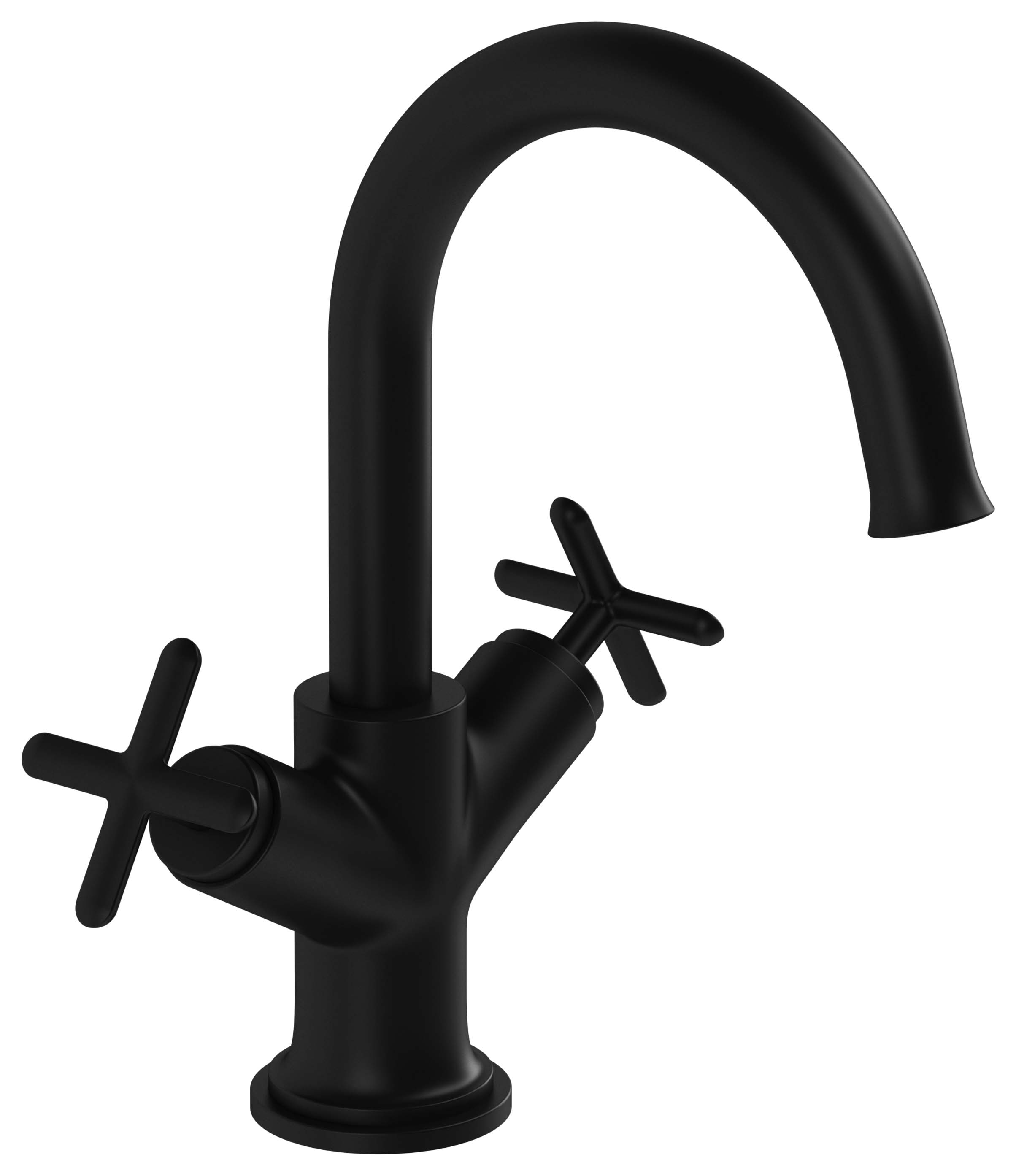 VitrA Origin Cross Handle Classic Basin Mixer Tap - Matt Black