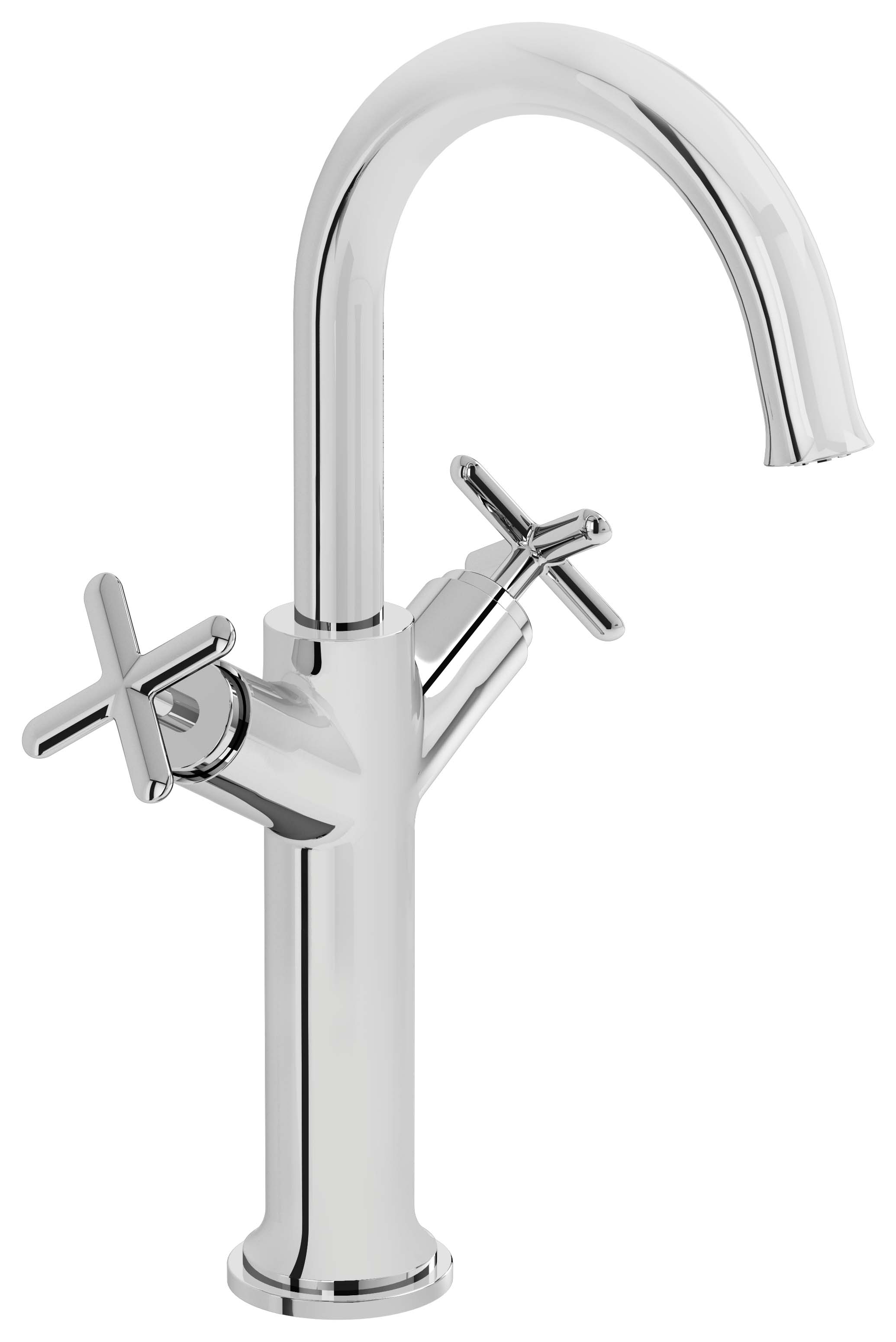 VitrA Origin Cross Handle Classic Basin Mixer Tap For Bowls - Chrome