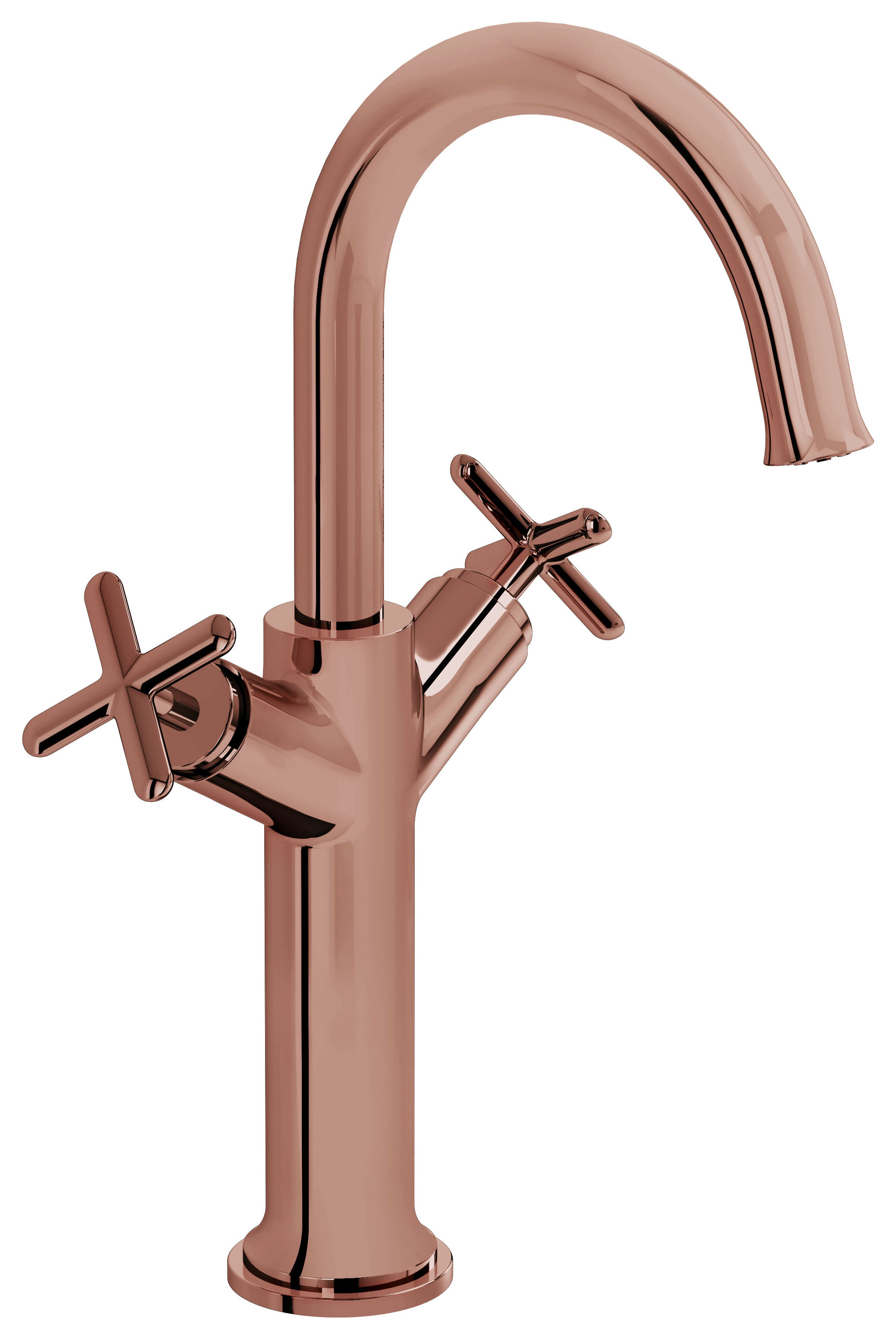 VitrA Origin Cross Handle Classic Basin Mixer Tap For Bowls - Soft Copper