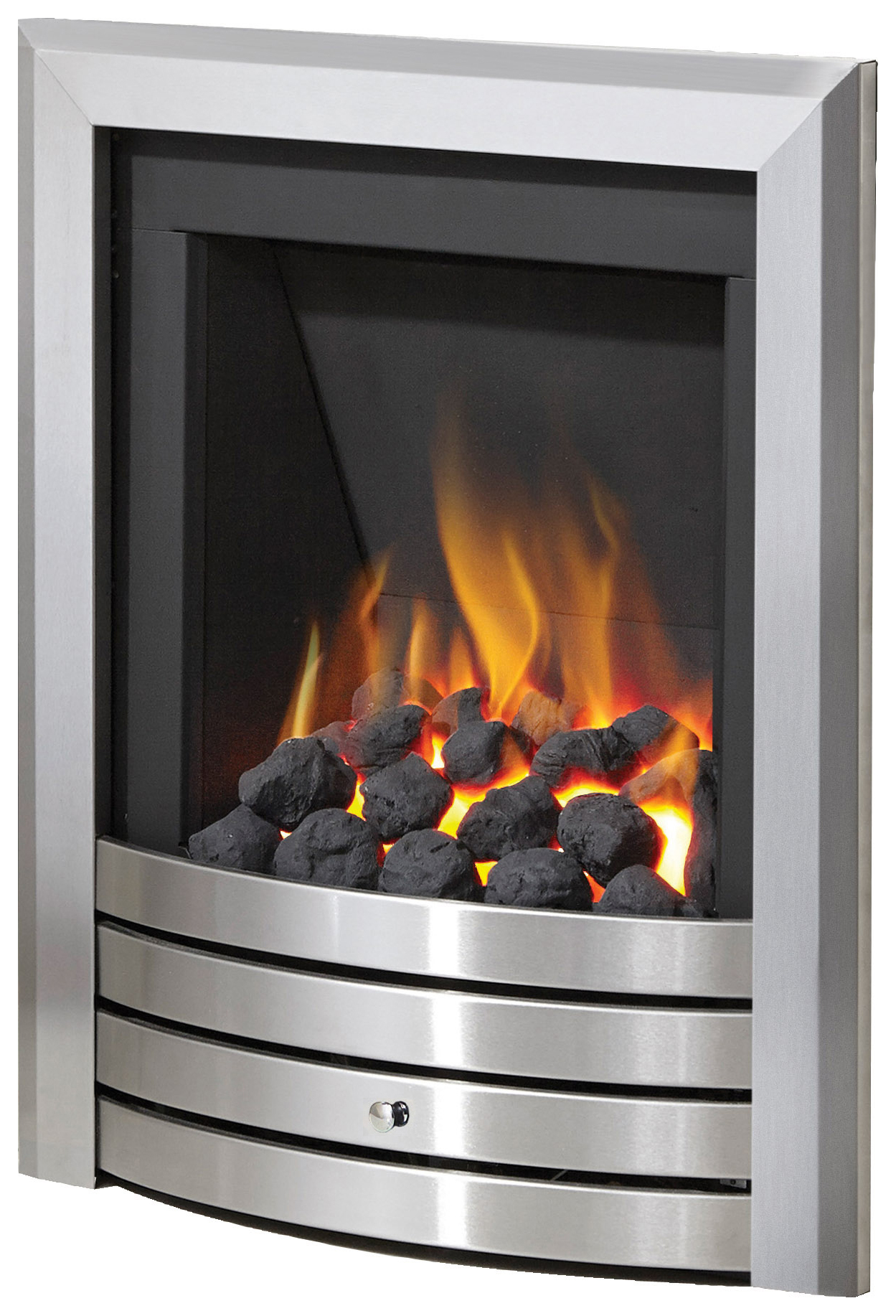 Flare - by Be Modern - Design Brushed Steel Slimline Radiant Gas Fire - Various Controls