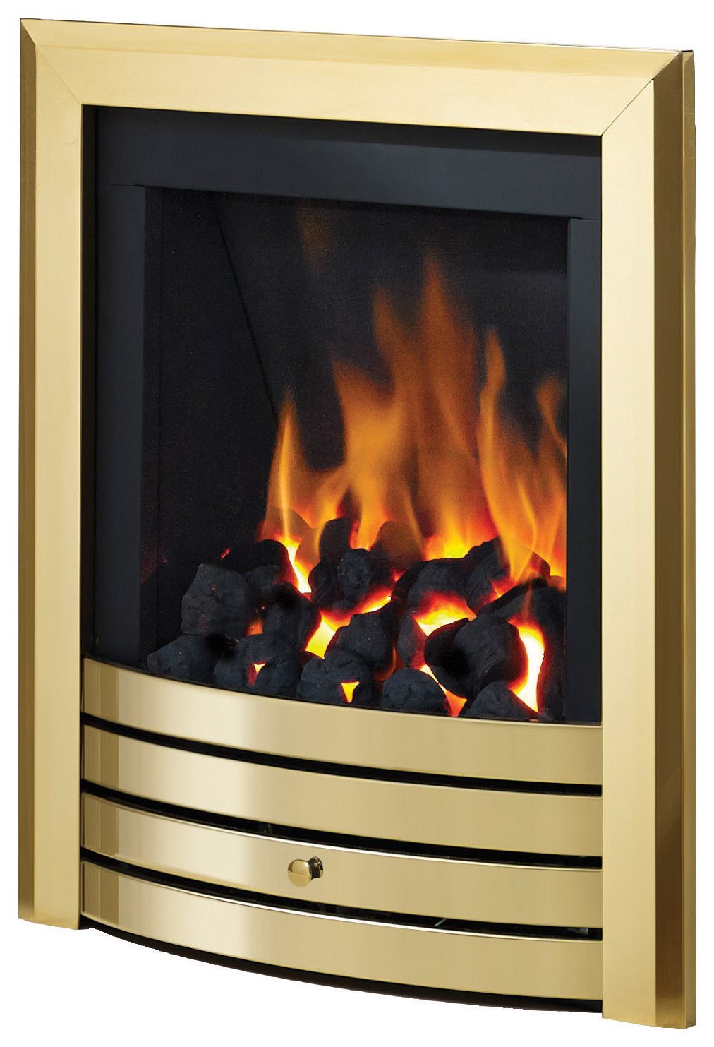 Flare - by Be Modern - Design Brass Slimline Radiant Gas Fire - Various Controls