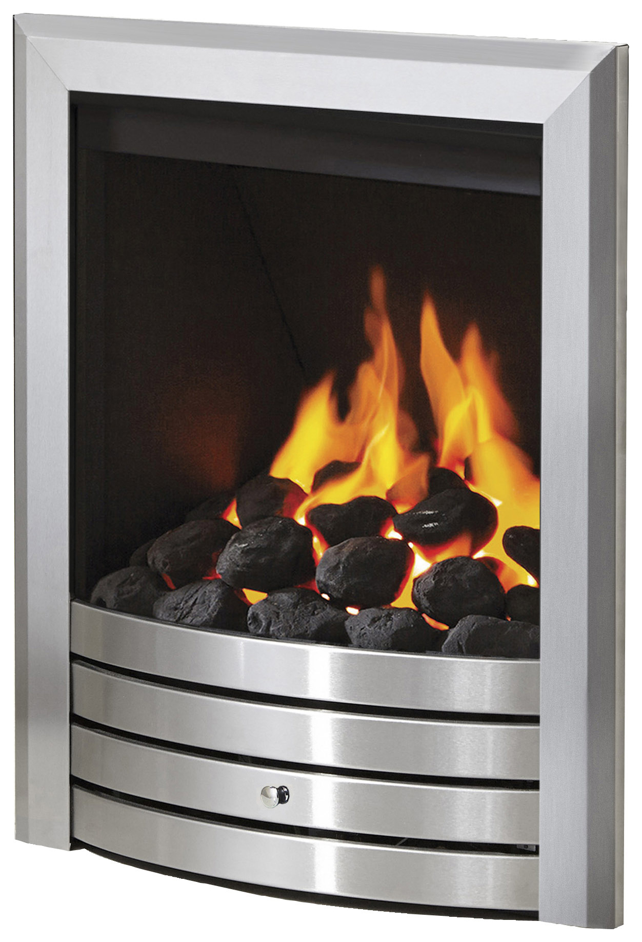 Flare - by Be Modern - Design Brushed Steel Deepline Radiant Gas Fire - Various Controls