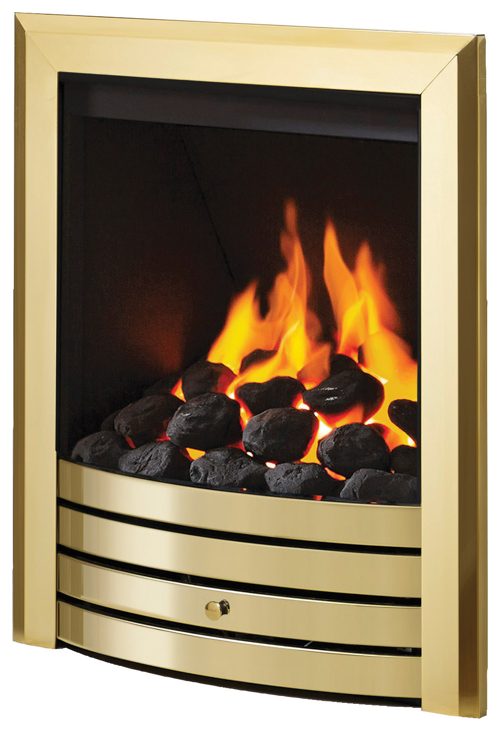 Flare - by Be Modern - Design Brass Deepline Radiant Gas Fire - Various Controls