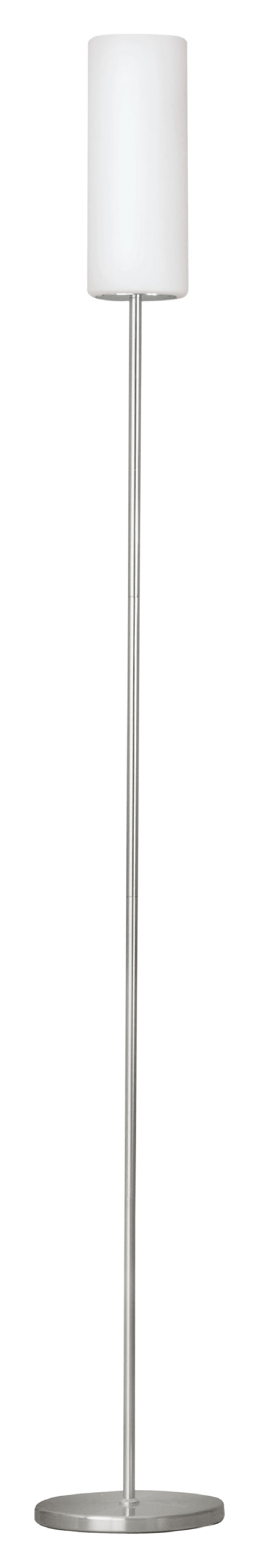 Eglo Troy 3 Nickel Glass & Metal Floor Lamp - Satin White