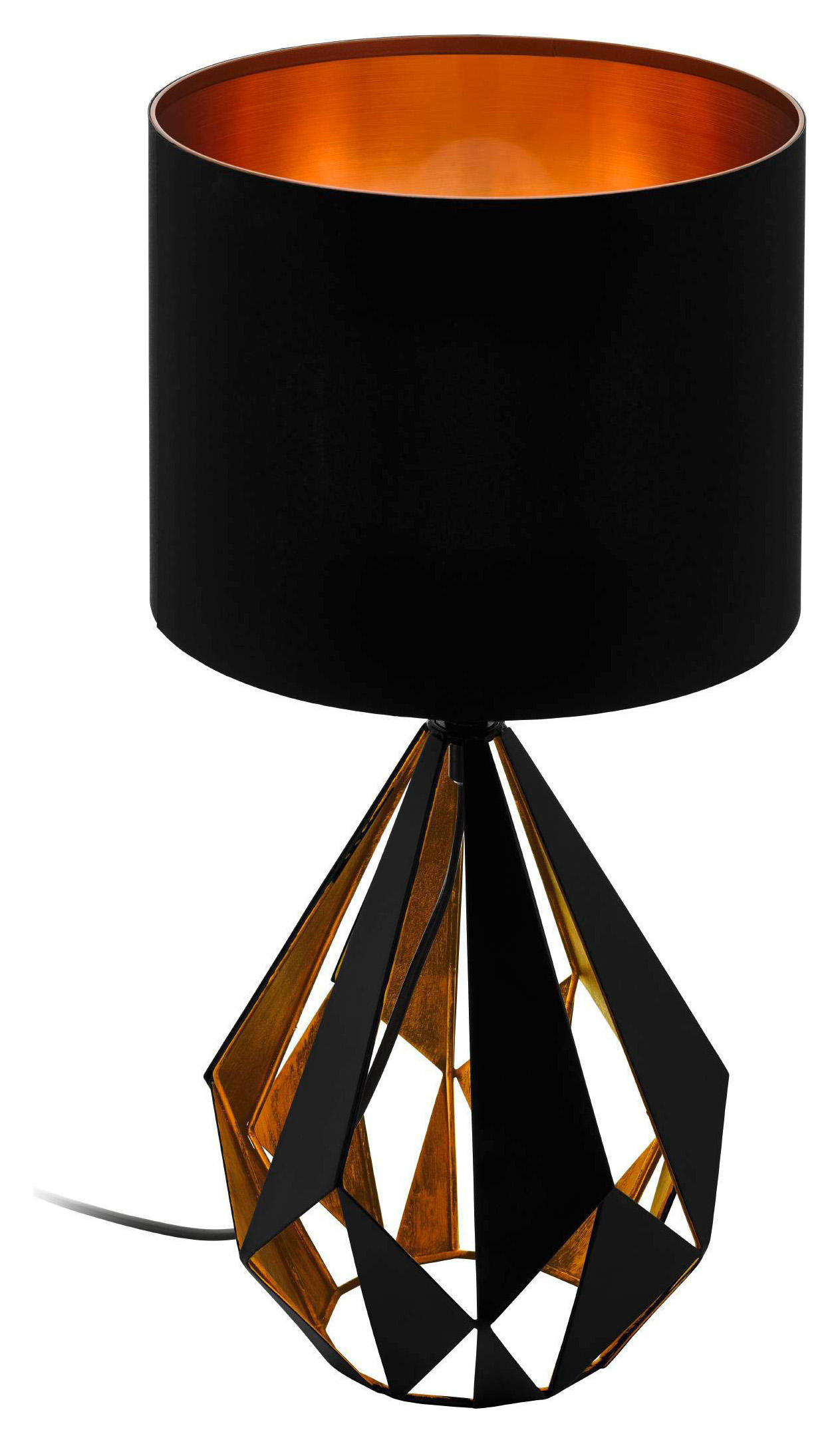 Eglo Carlton 25cm Geometric 5 Metal & Fabric Table Lamp - Black & Gold