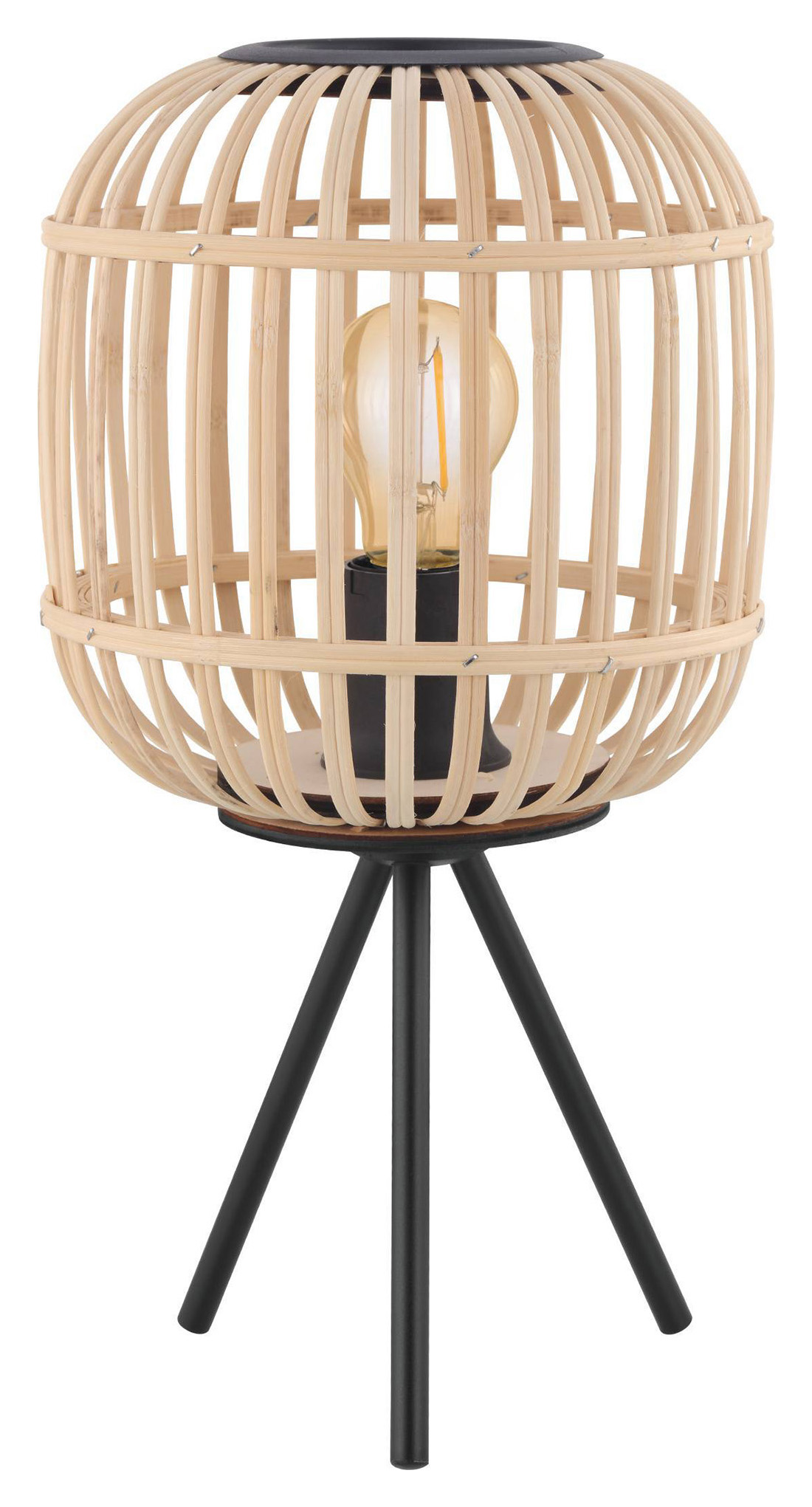 Eglo Bordesley 21cm Bamboo Tripod Table Lamp - Natural