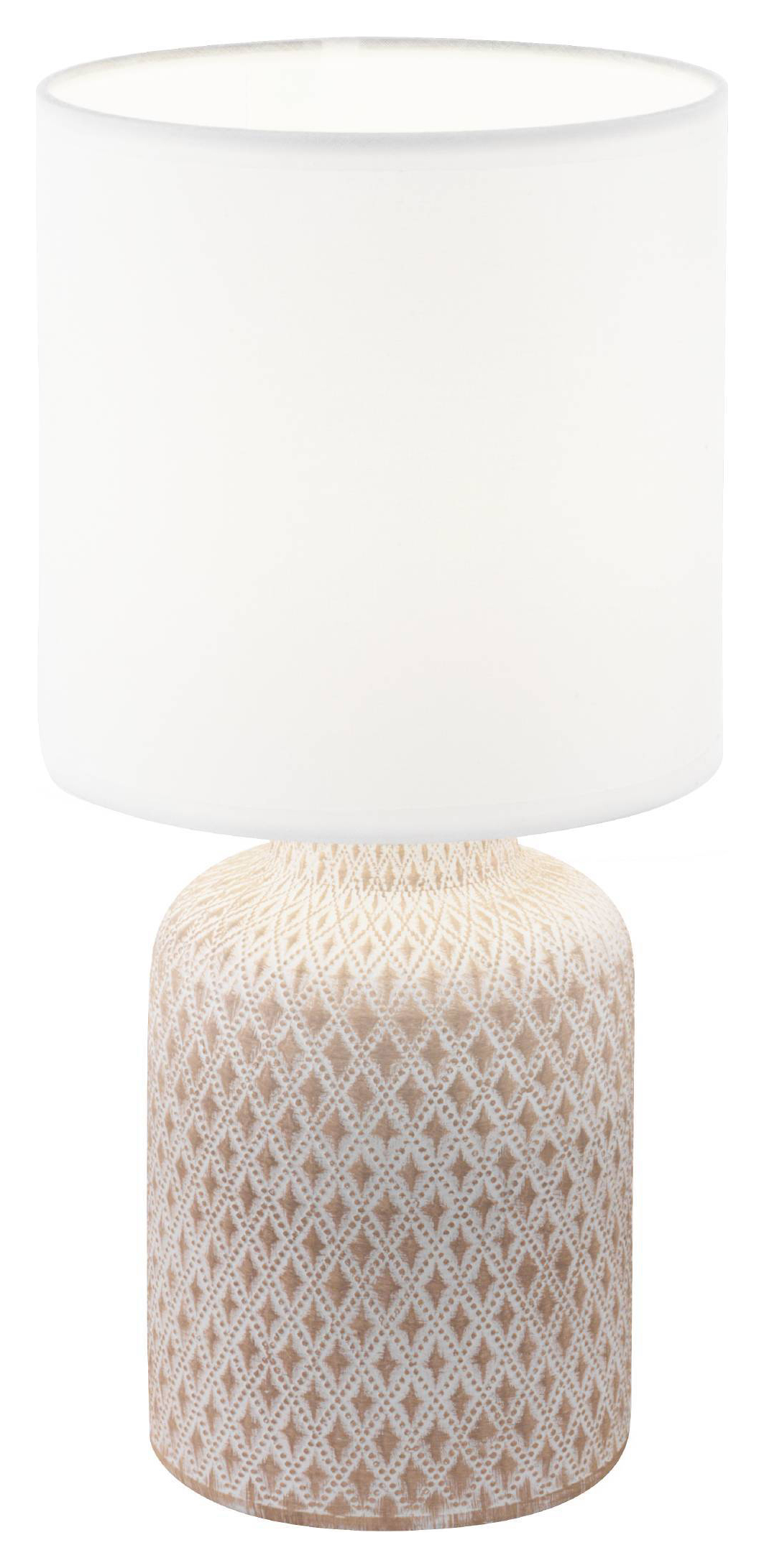 Eglo Bellariva 15.5cm Ceramic & Fabric Table Lamp - Natural & White