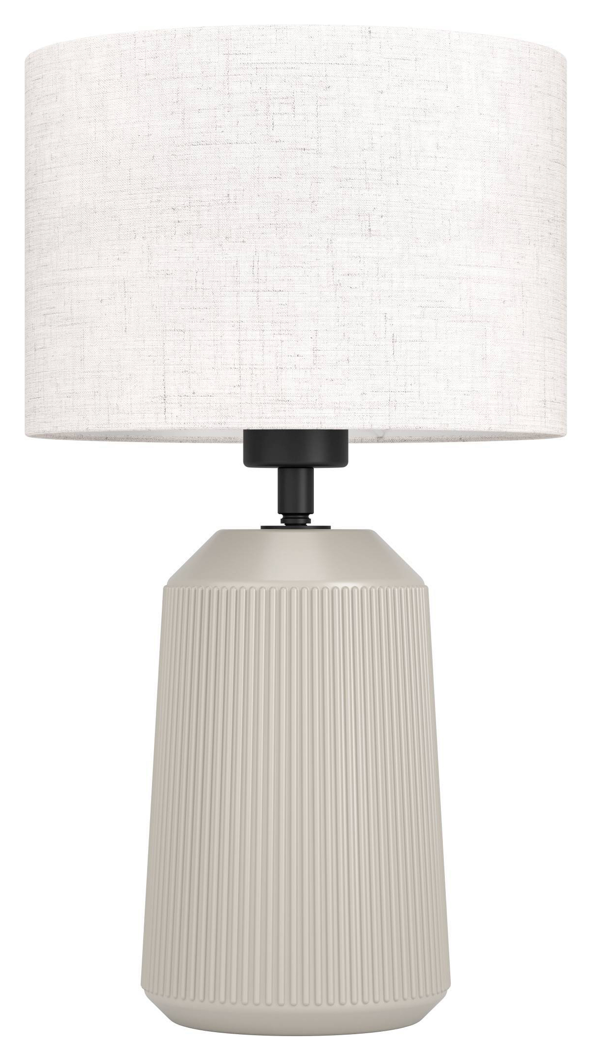 Eglo Capalbio Sandy Ceramic & Fabric Ribbed Table Lamp - Sandy