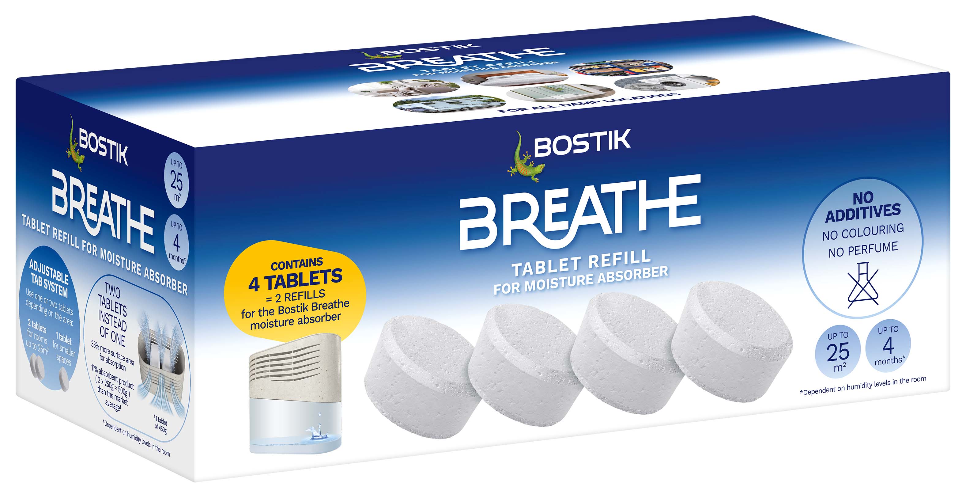 Bostik Breathe Moisture Absorber Refills - Pack of 4