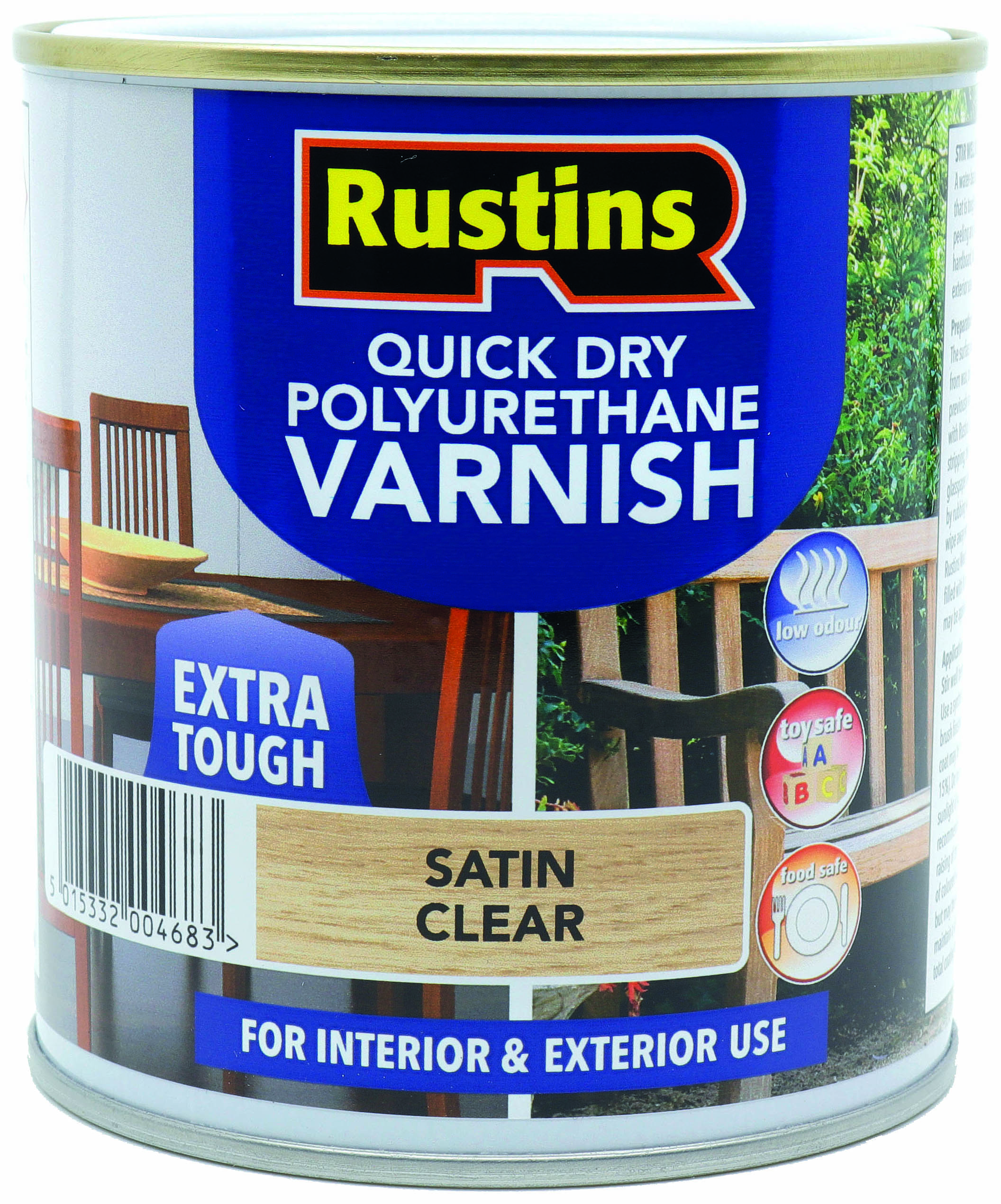 Rustins Quick Dry Poly Satin Varnish - Clear -1L