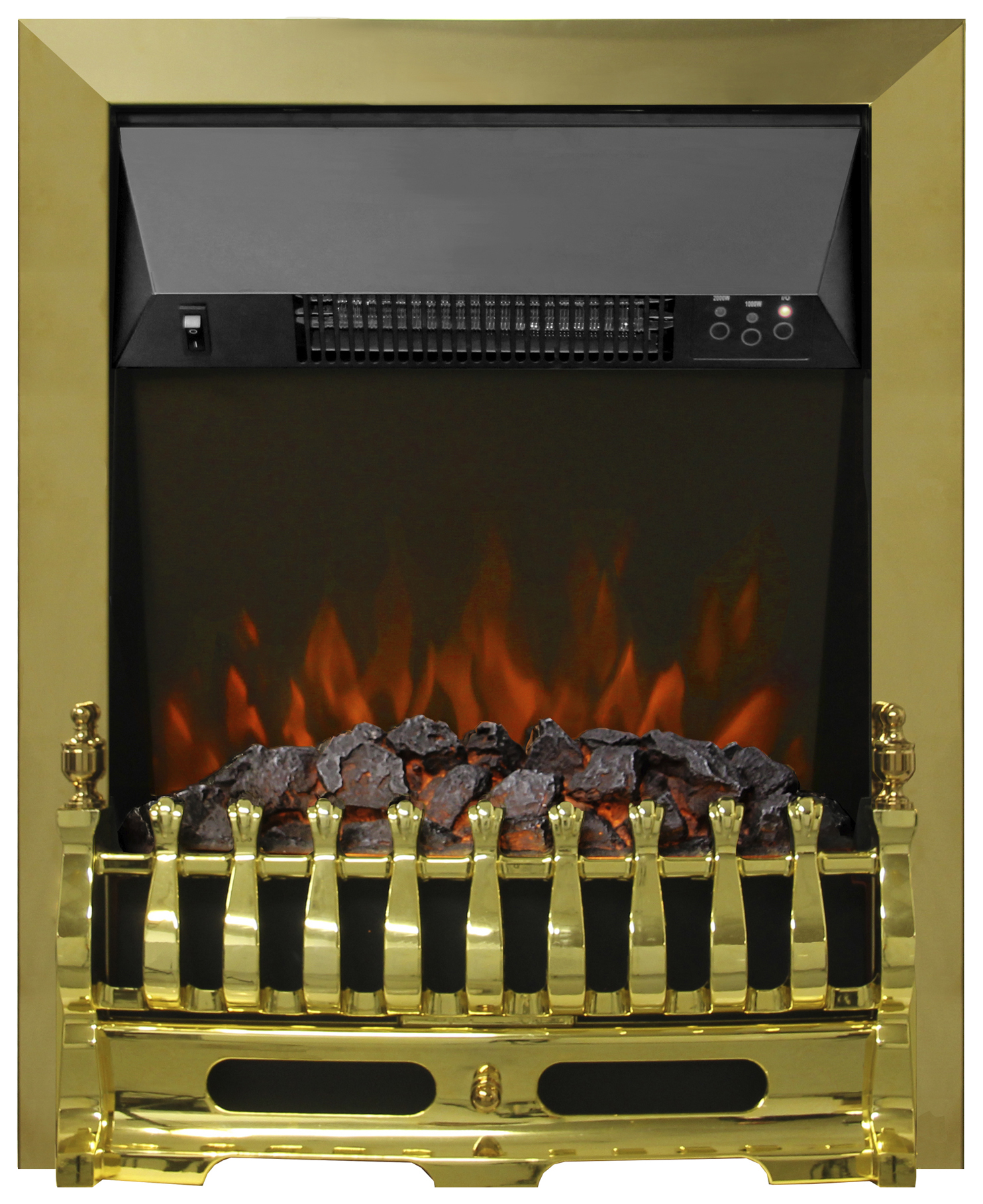 Flare by Be Modern Bayden Brass Remote Control Inset Electric Fire