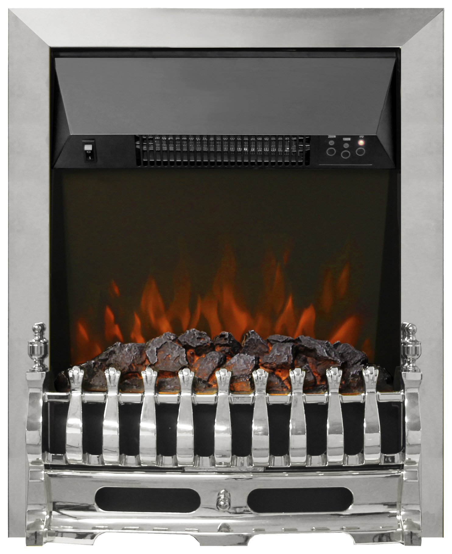 Flare by Be Modern Bayden Chrome Remote Control Inset Electric Fire