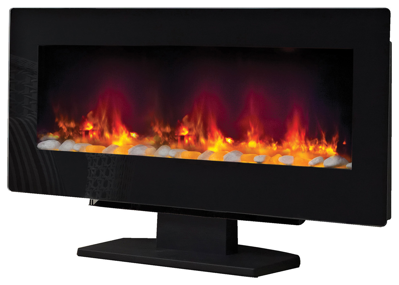 Flare by Be Modern Amari Black Freestanding or Wall Mounted Electric Fire