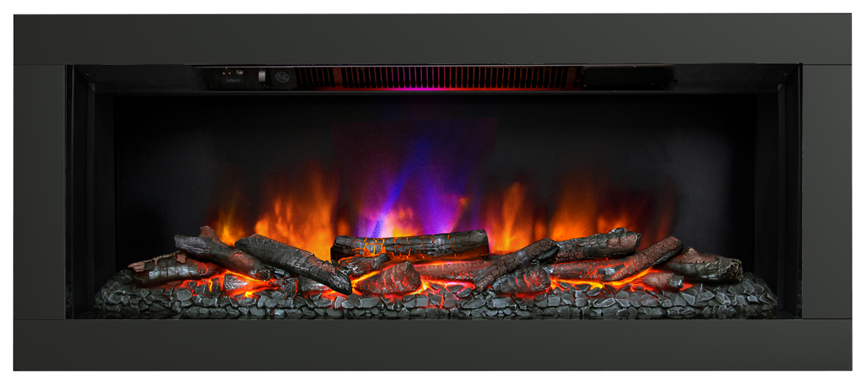 Flare by Be Modern Avella Grande Matt Black Inset Wall Mounted Electric Fire