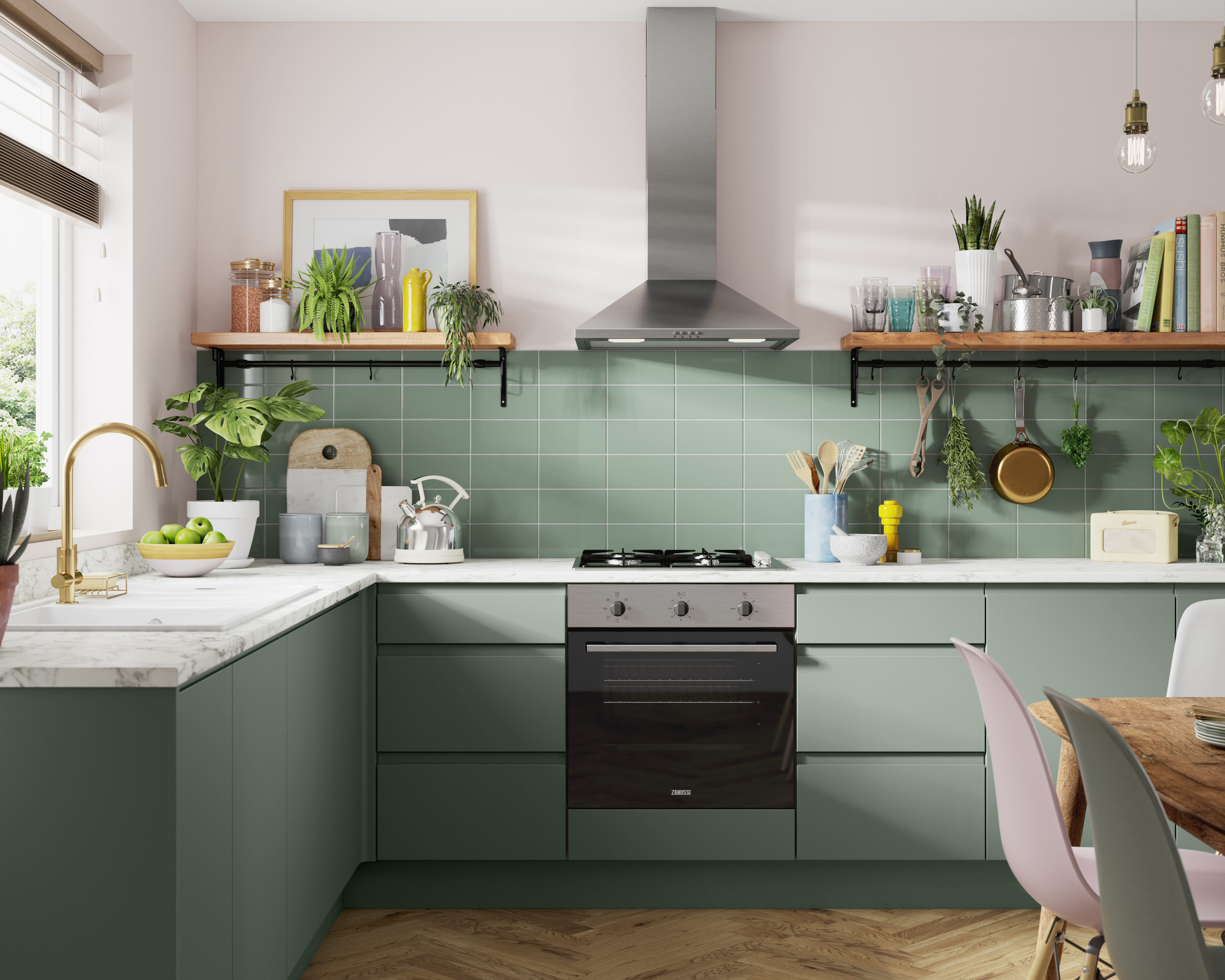 Wickes Madison Reed Green Wall Unit - 600mm