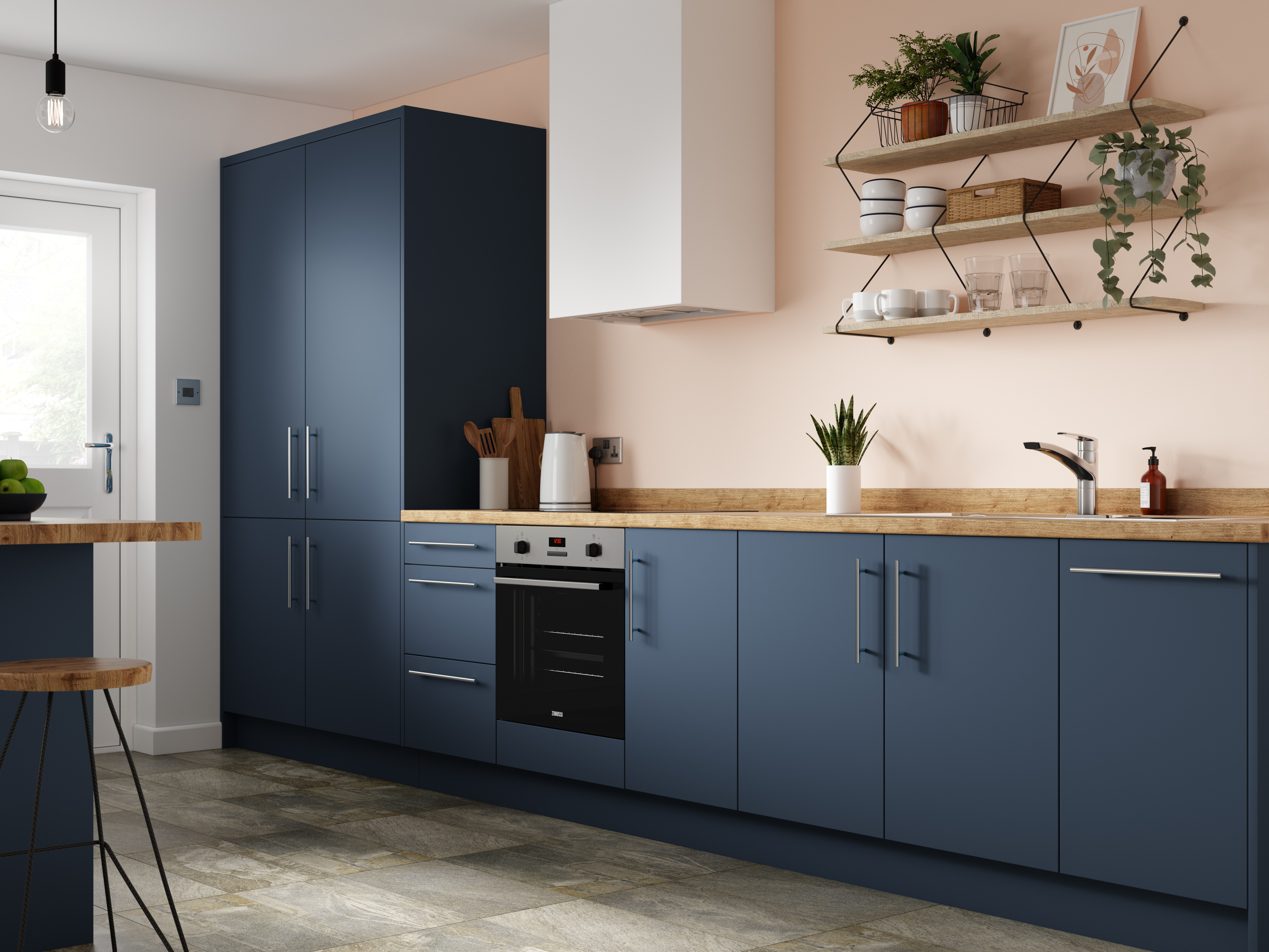 Wickes Orlando Marine Blue Built Under Oven Unit - 600mm