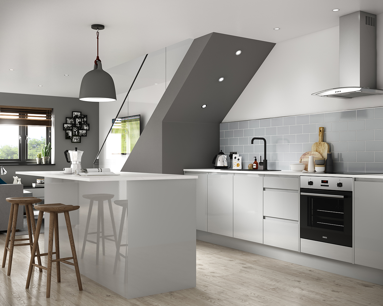 Wickes Madison Grey Narrow Wall Unit - 600mm